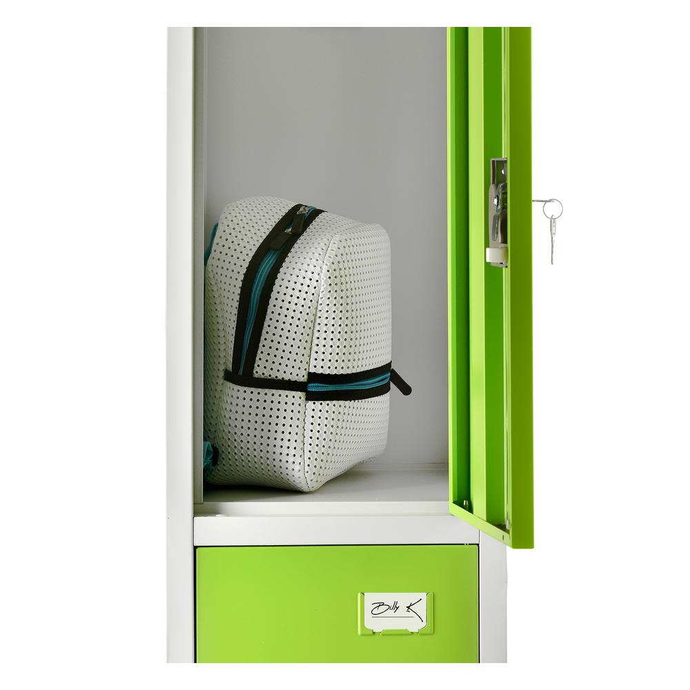72 in. x 12 in. x 12 in. Triple-Compartment Steel Tier Key Lock Storage Locker in Green 2 Pack