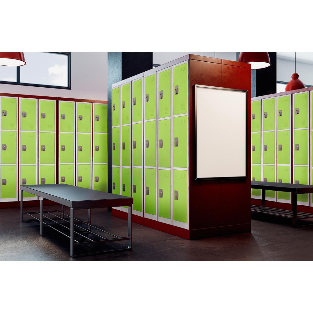 72 in. x 12 in. x 12 in. Triple-Compartment Steel Tier Key Lock Storage Locker in Green 2 Pack