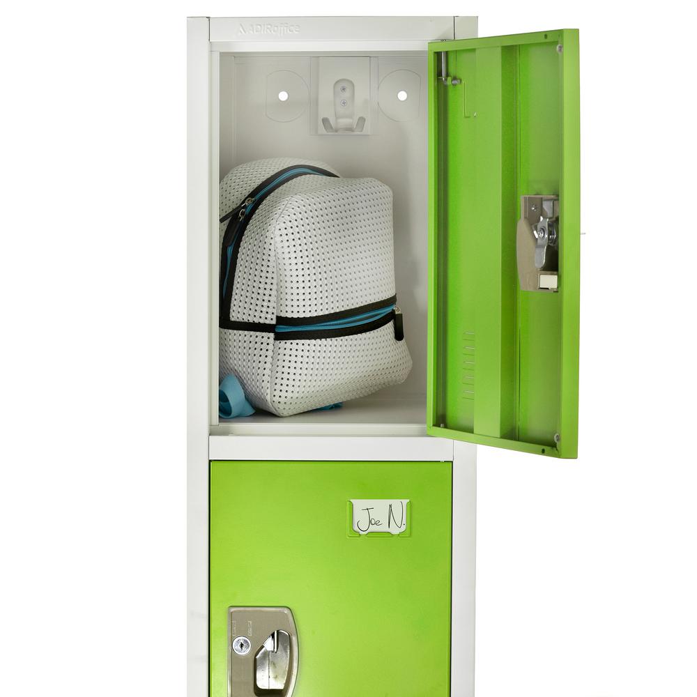 72 in. x 12 in. x 12 in. 4-Compartment Steel Tier Key Lock Storage Locker in Green 2 Pack