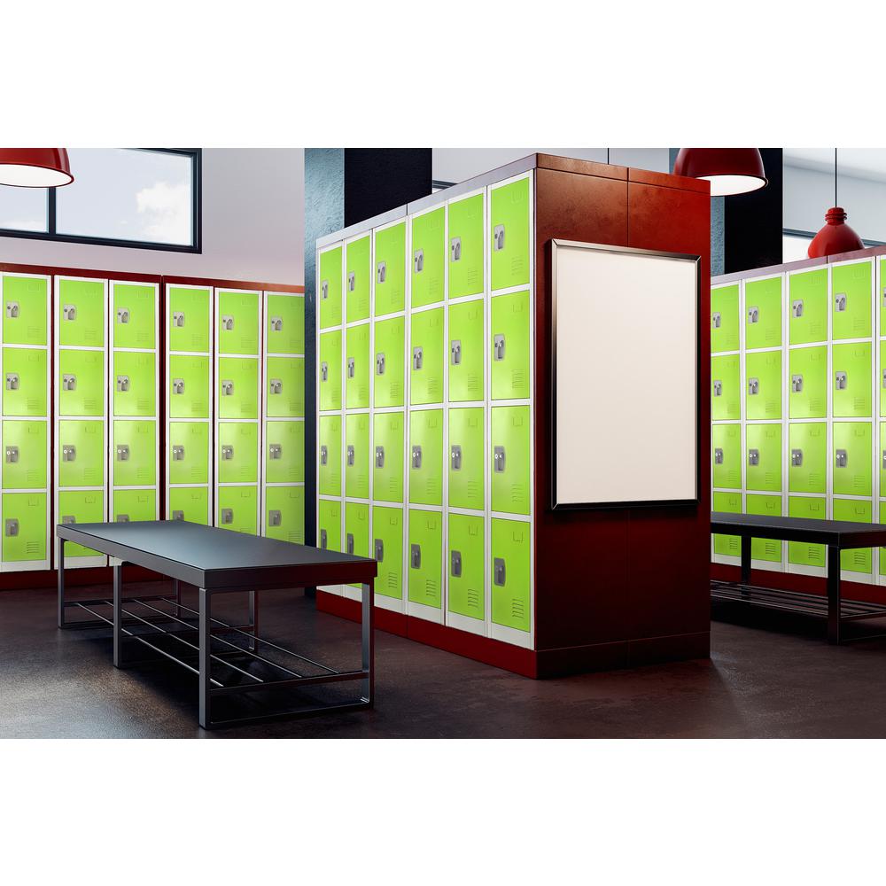 72 in. x 12 in. x 12 in. 4-Compartment Steel Tier Key Lock Storage Locker in Green 2 Pack