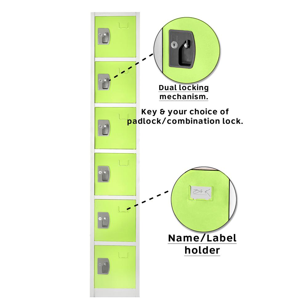 72 in. x 12 in. x 12 in. 6-Compartment Steel Tier Key Lock Storage Locker in Green (4-Pack)