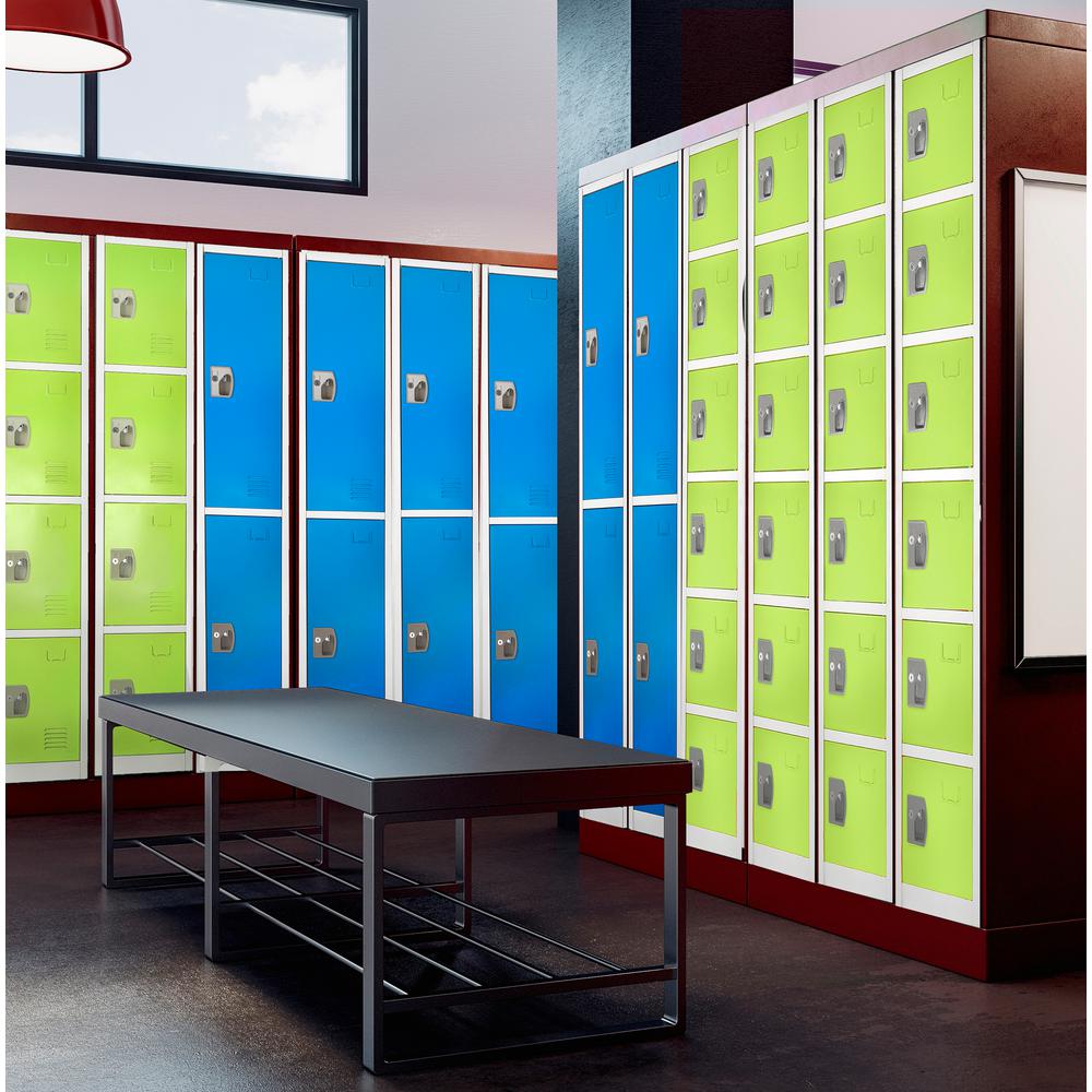 72 in. x 12 in. x 12 in. 6-Compartment Steel Tier Key Lock Storage Locker in Green (4-Pack)