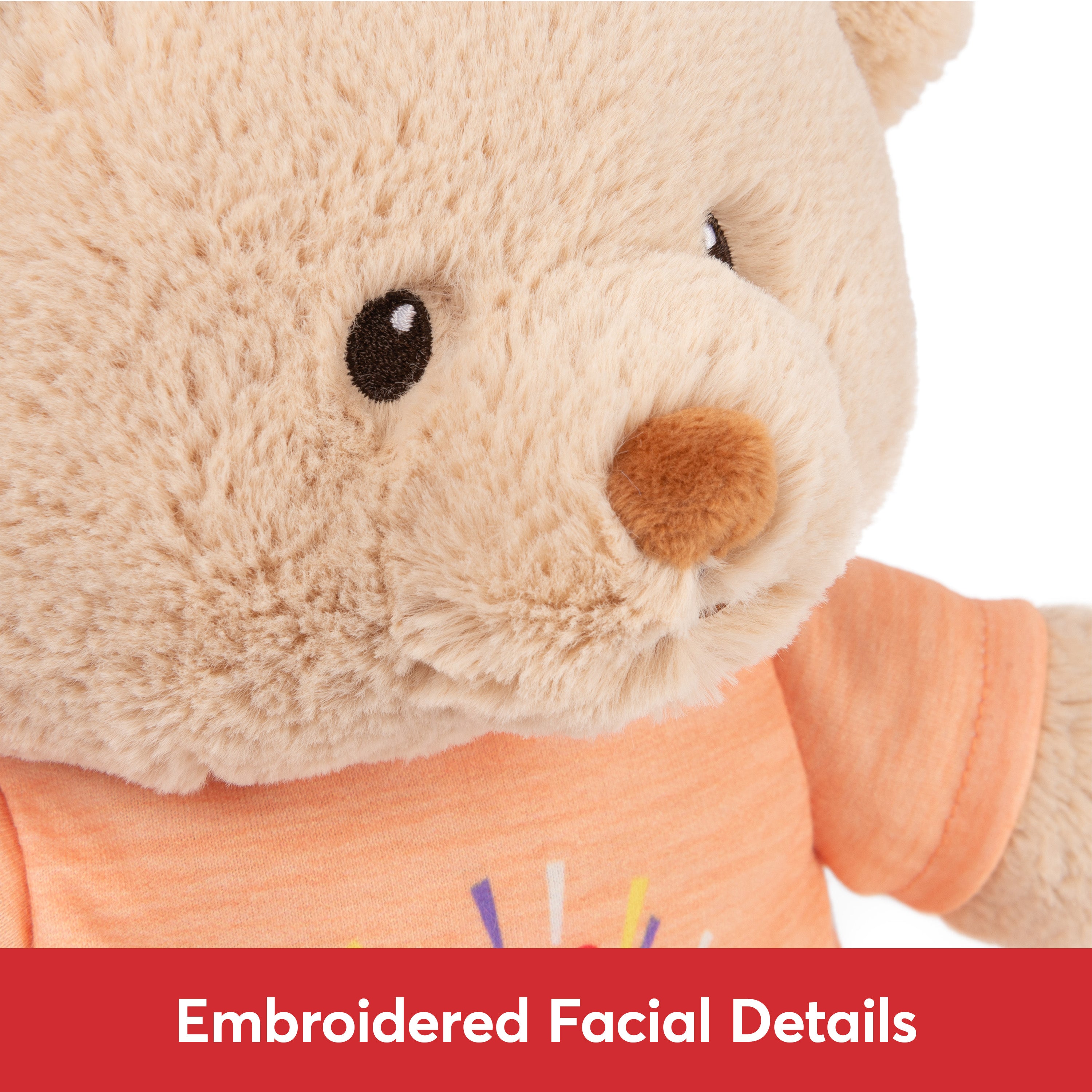 GUND “You are My Sunshine” Sustainable Message Bear with Orange T-Shirt, Teddy Bear Made from 100% Recycled Materials for Ages 1 and Up, Tan, 12”
