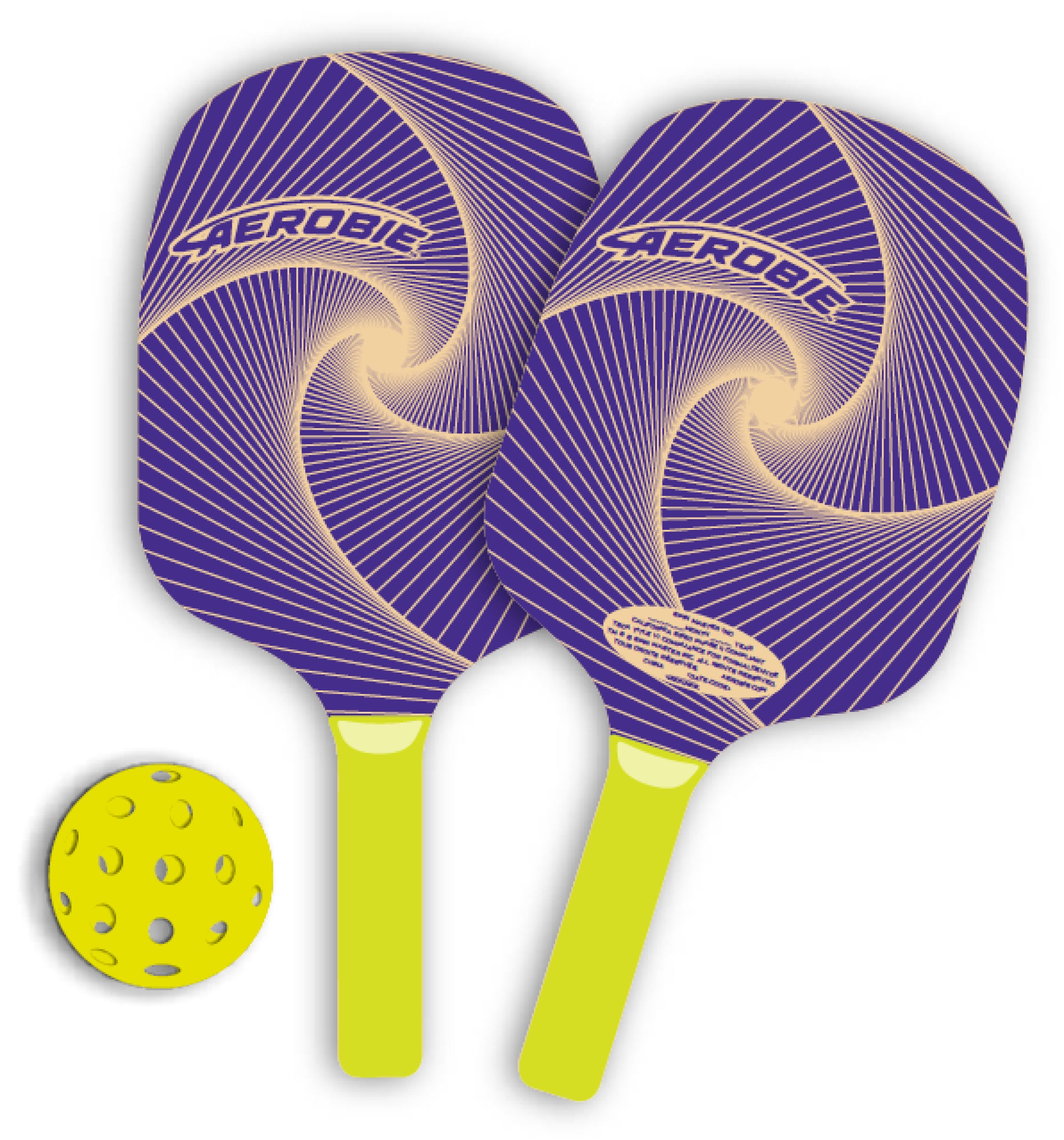 Aerobie Pickleball Set, Pickleball Paddles and Ball for Yard Games, Outdoor Toys for Kids and Adults Aged 5 & Up