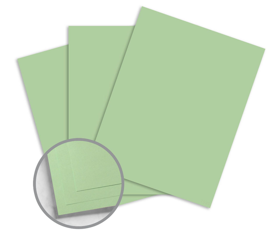 Vellum Bristol 8.5" x 11" Color Copy Paper, 110 lbs., Green - SMOOTH, 250 Sheets/Ream