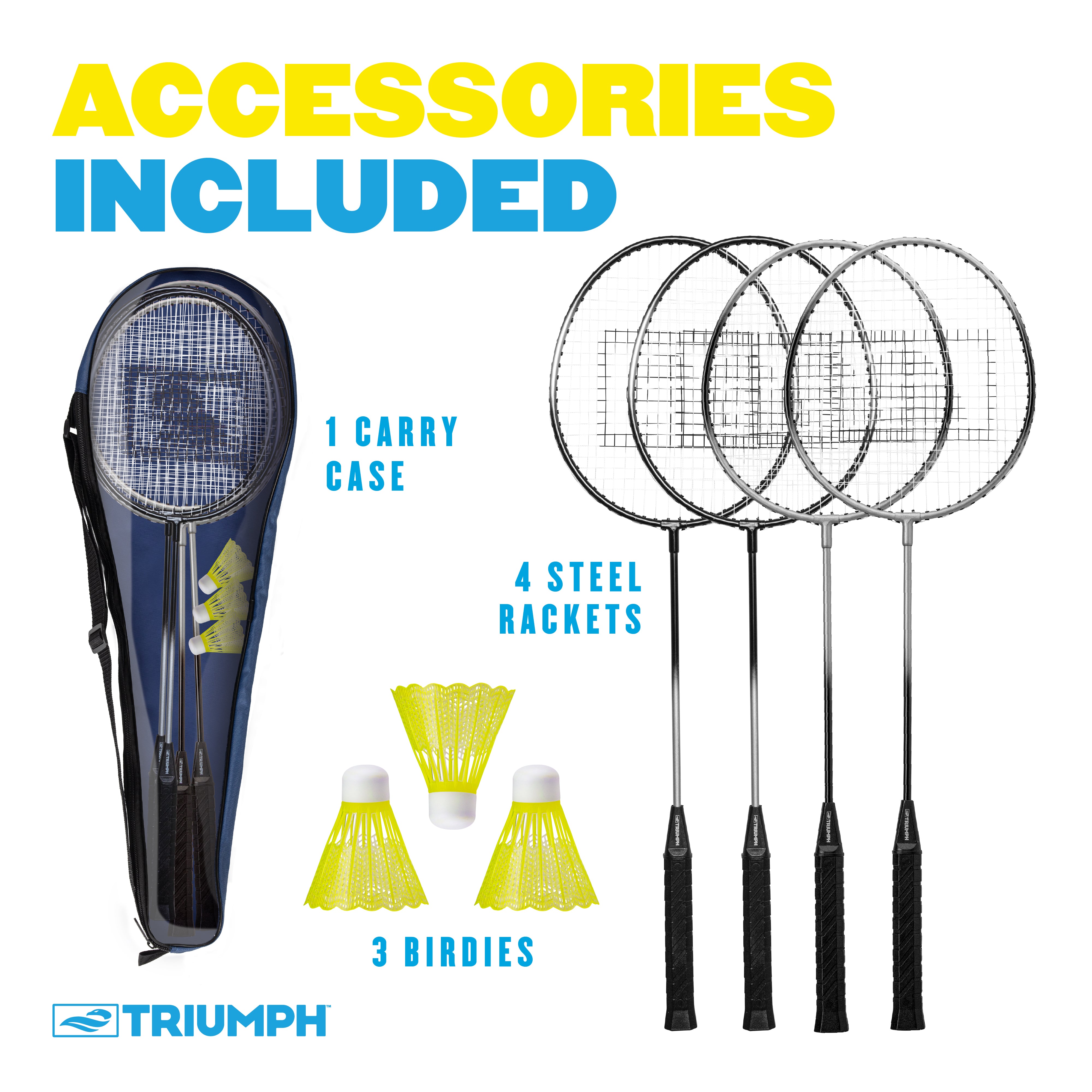 Triumph 4-Player Badminton Racket Set