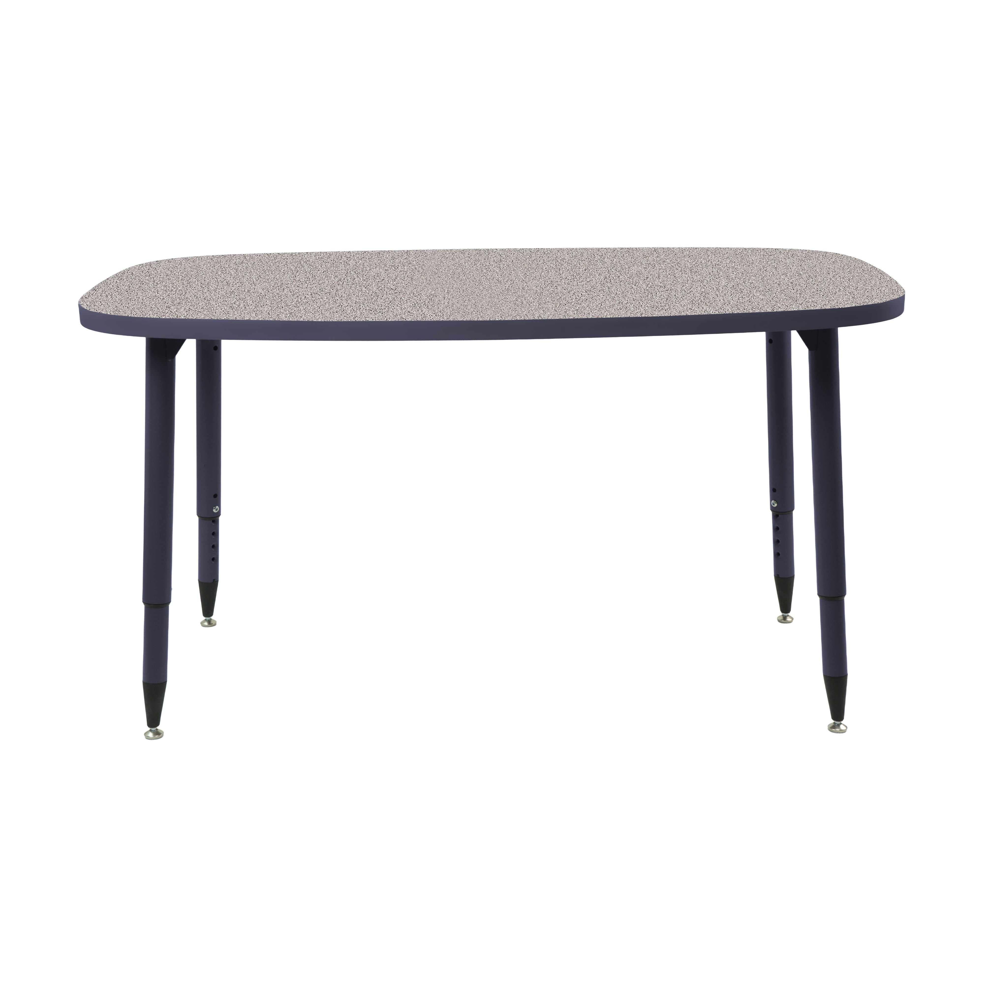 Adapte 31" x 50" Rounded Rectangle Thermofused Activity Table with Adjustable Tapered Legs - Gray/Navy
