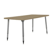 Adapte 30" x 60" Rectangle Woodgrain Activity Table with Adjustable Tapered Legs - Pasadena Oak/Silver