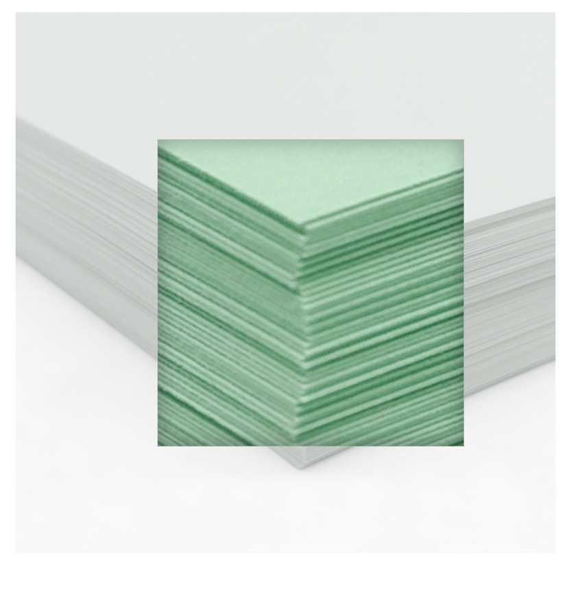 Vellum Bristol 8.5" x 11" Color Copy Paper, 110 lbs., Green - SMOOTH, 250 Sheets/Ream