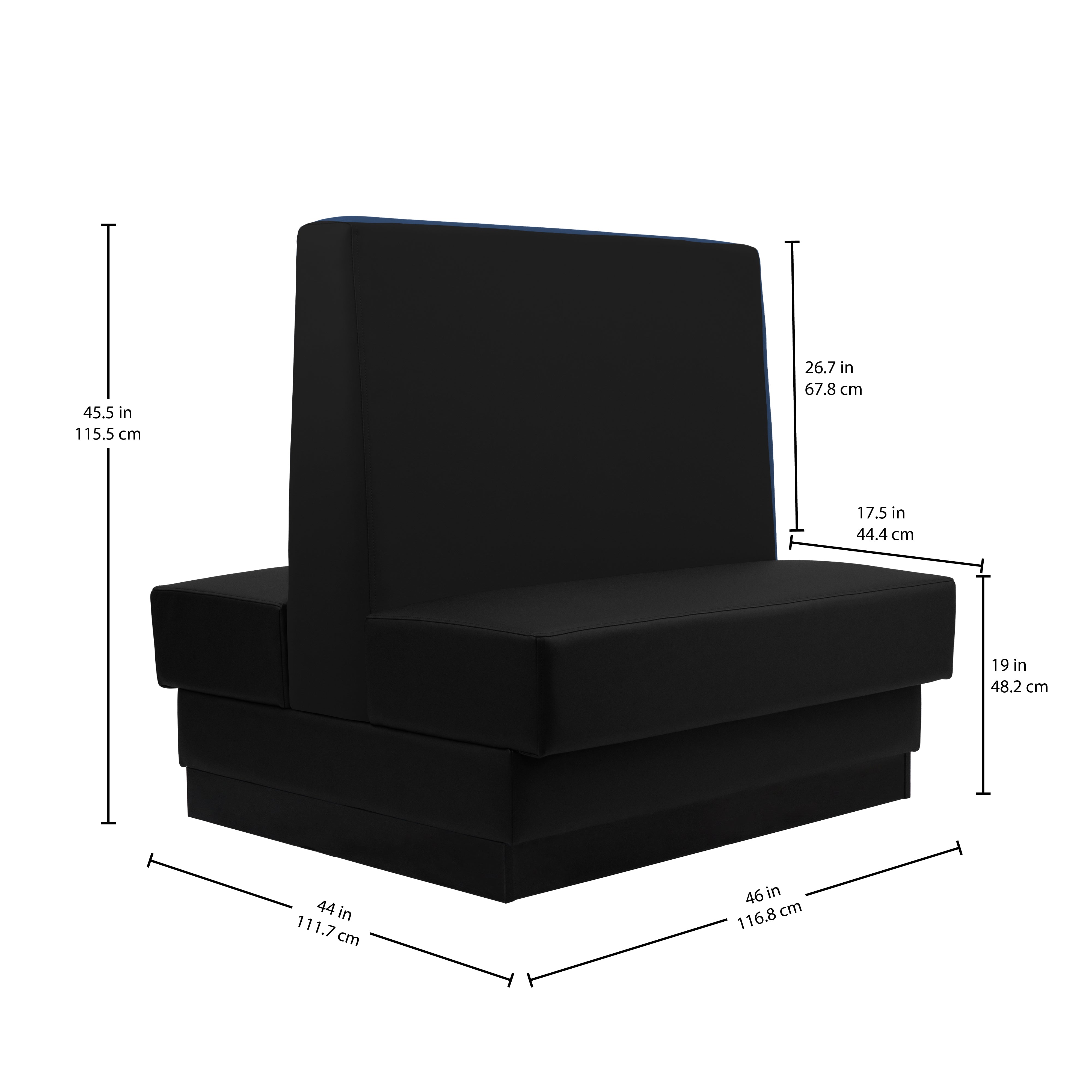 Pro Series Double-Sided Restaurant Booth Seating - Black
