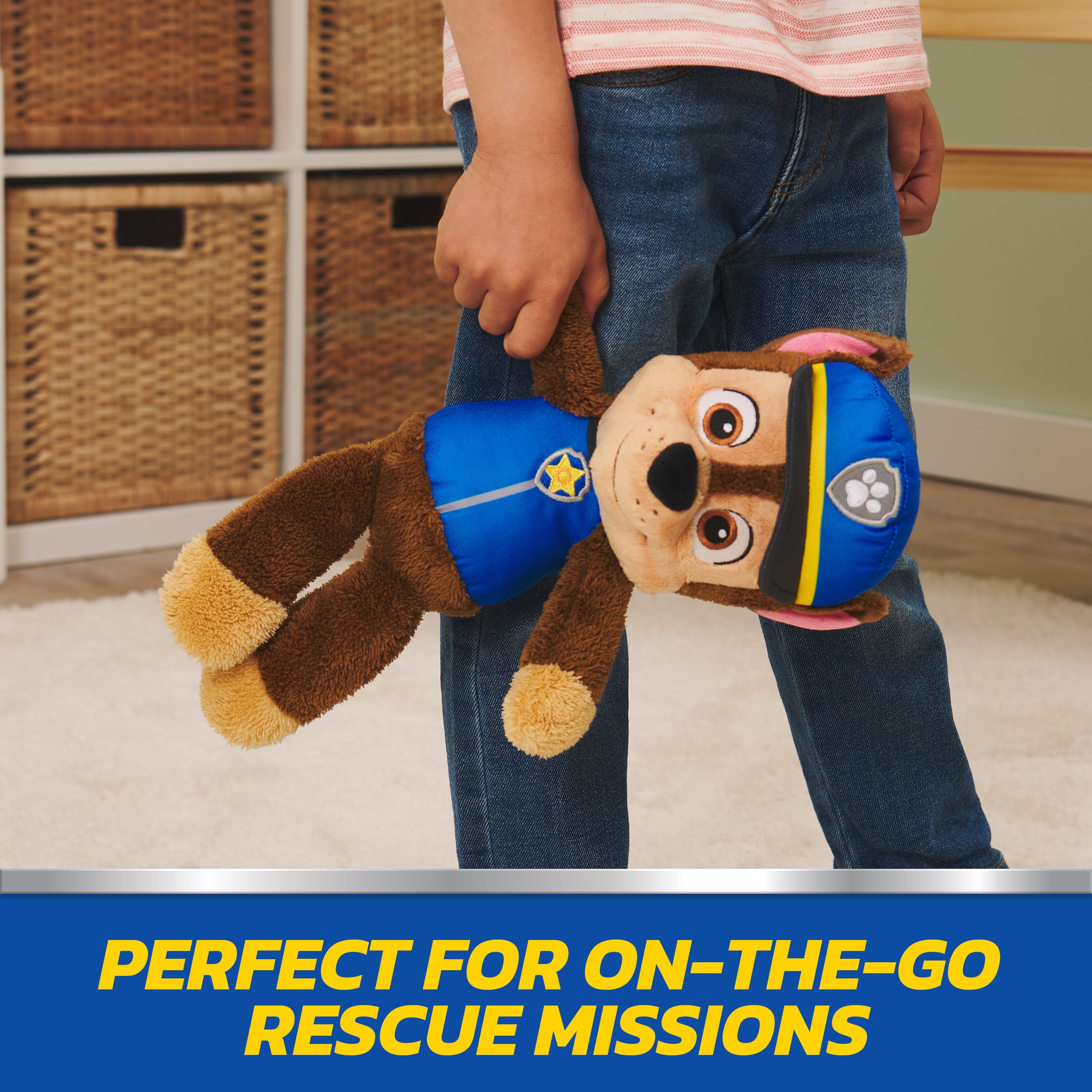 GUND PAW Patrol Official Chase Take Along Buddy Plush Toy, Premium Stuffed Animal for Ages 1 & Up, Blue/Brown, 13”