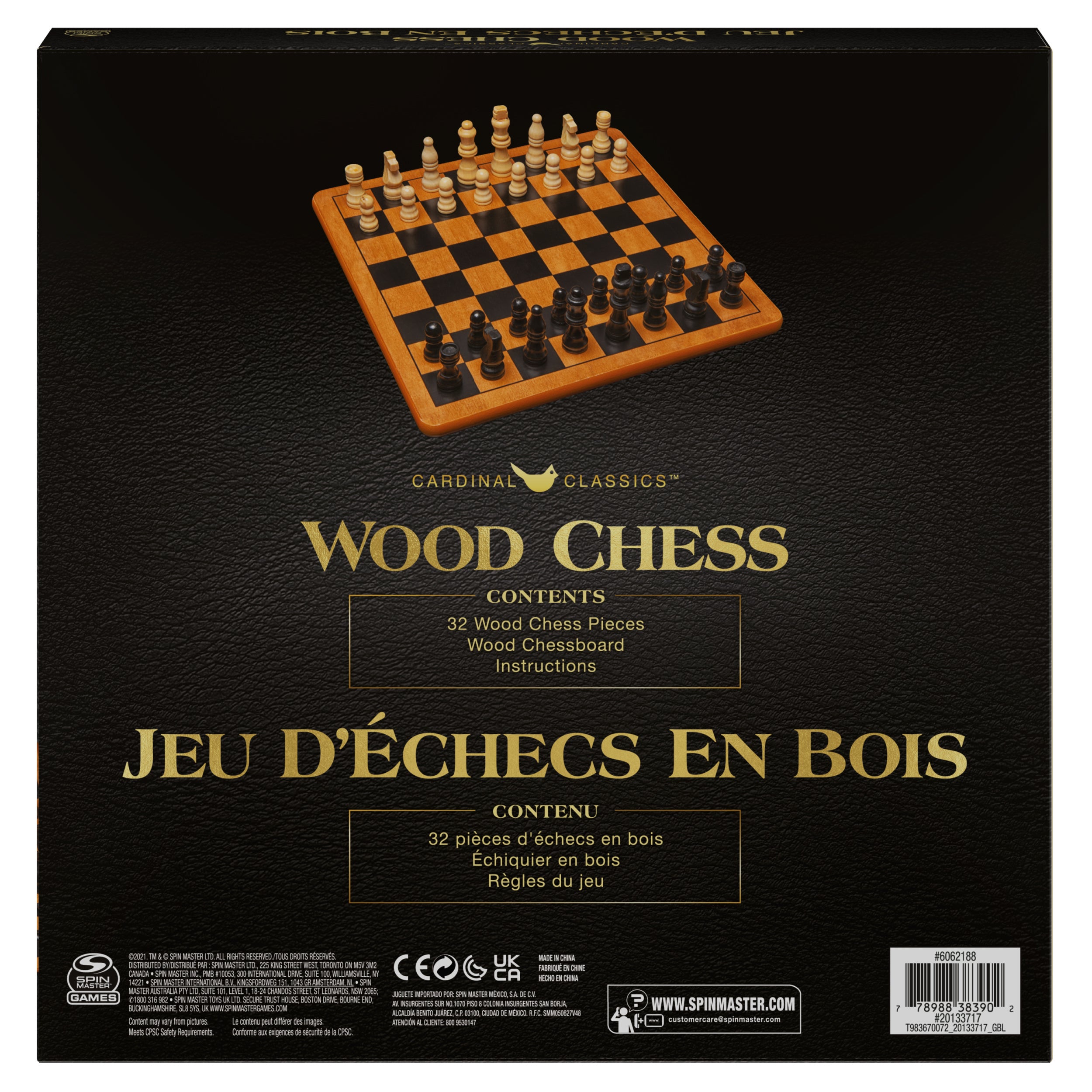 Cardinal Classics, Wood Chess Set with Chess Board and Wood Chess Pieces 2-Player Strategy Board Game, for Adults and Kids Ages 8 and up