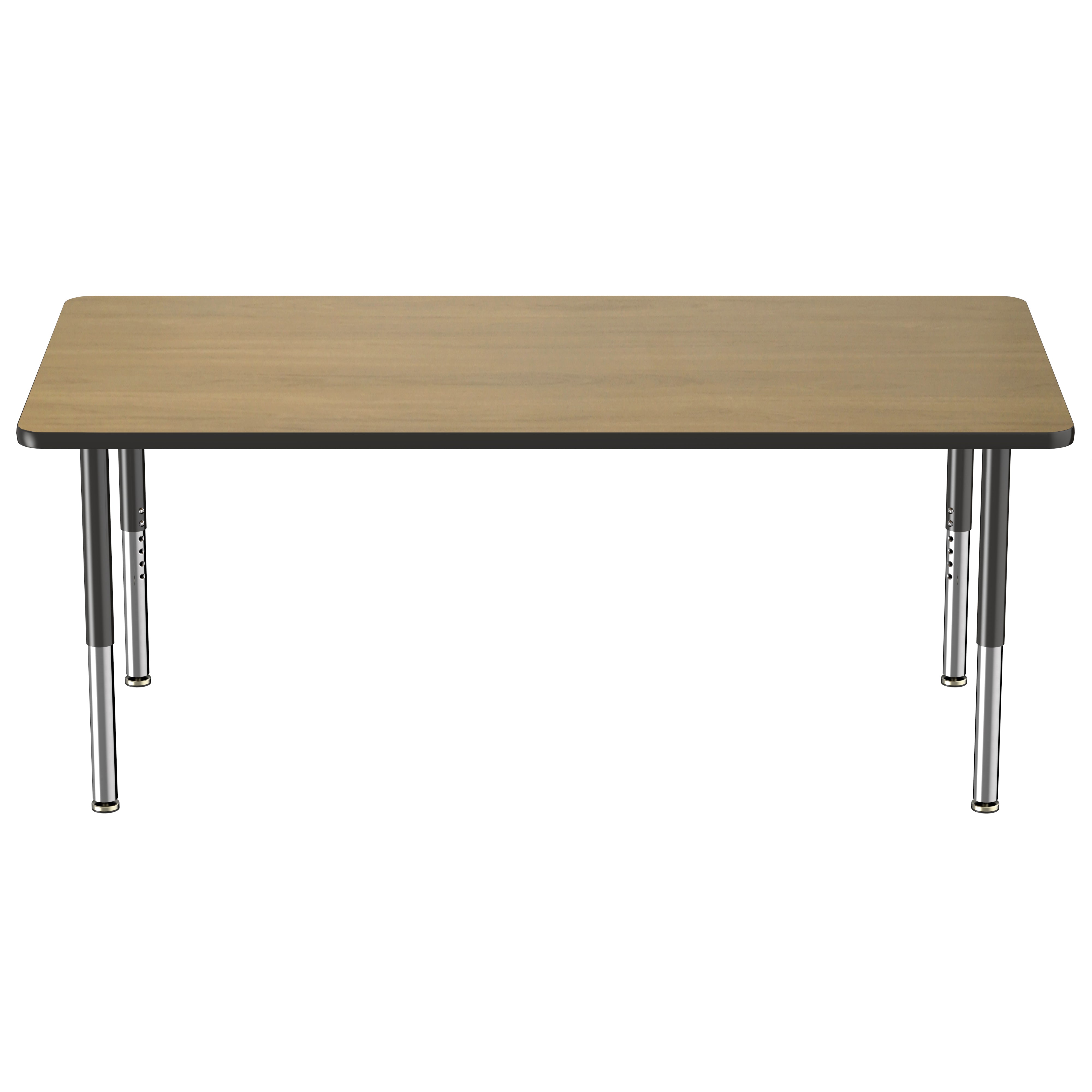 36" x 72" Rectangle T-Molding Activity Table with Adjustable Super Legs - Pasadena Oak/Black