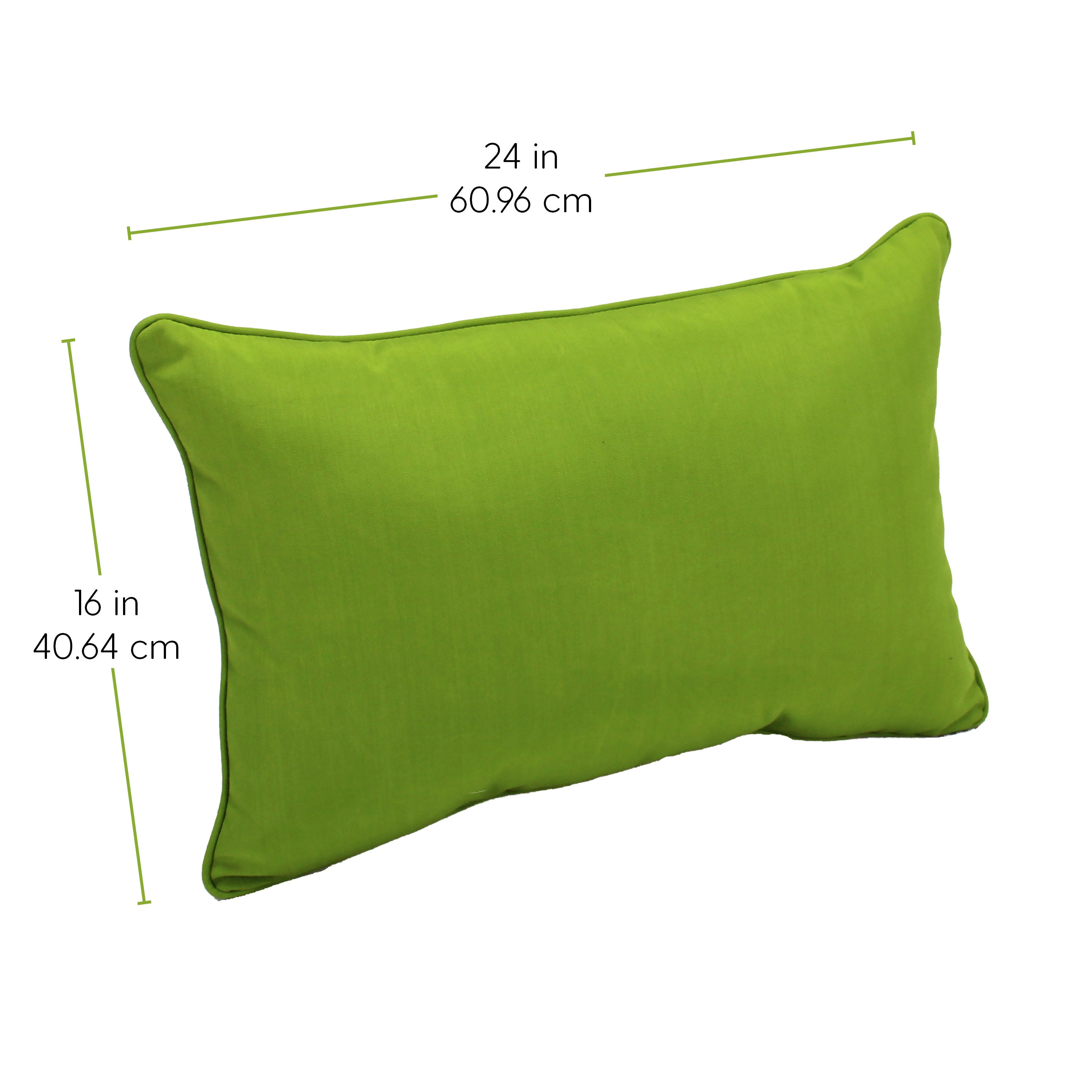 Presidio 16" x 24" Lumbar Indoor/Outdoor Pillow with Piping, 2-Piece - Lime Green