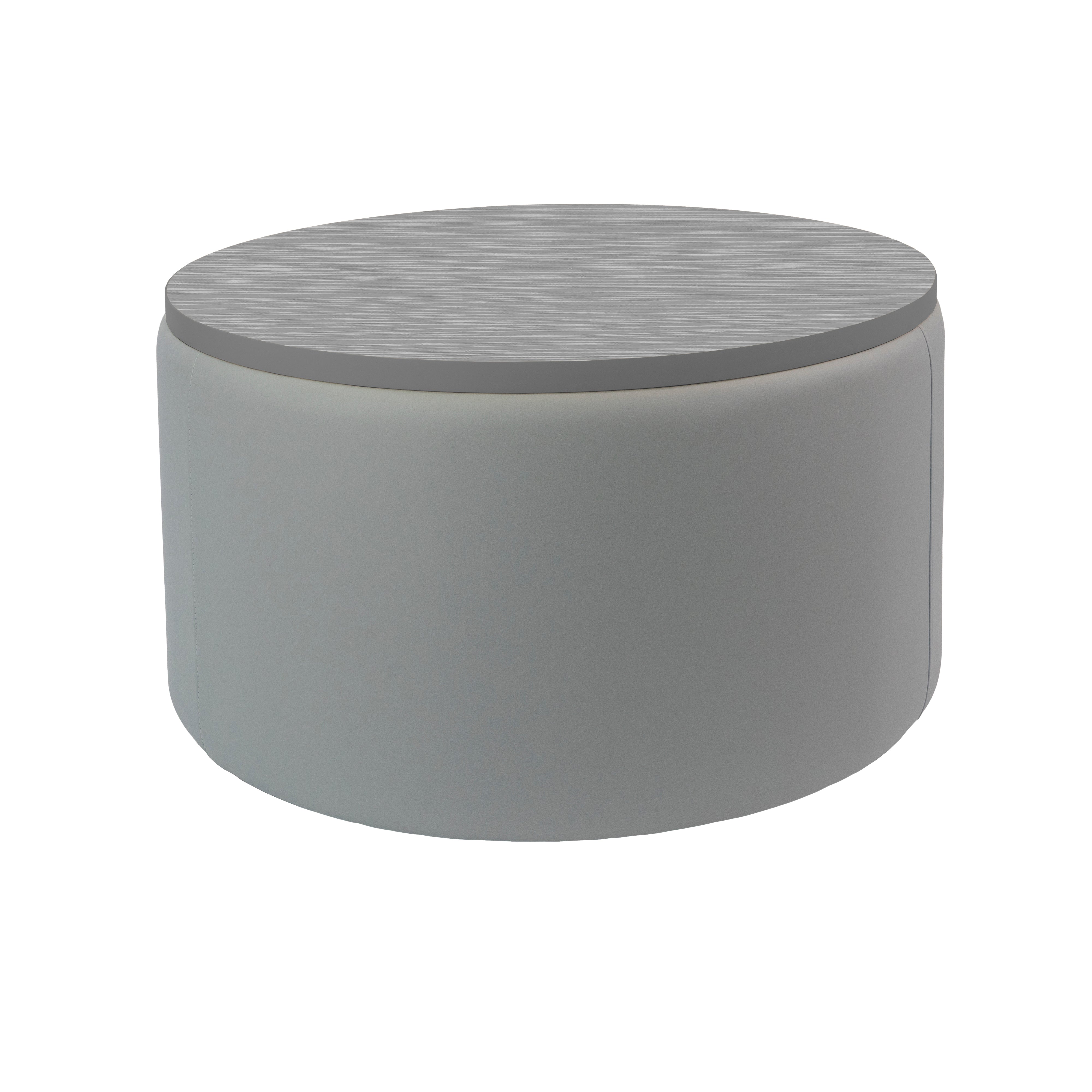 Pro Series Upholstered 30" Round Ottoman Table 18" Height - Gray/Cosmic Strandz