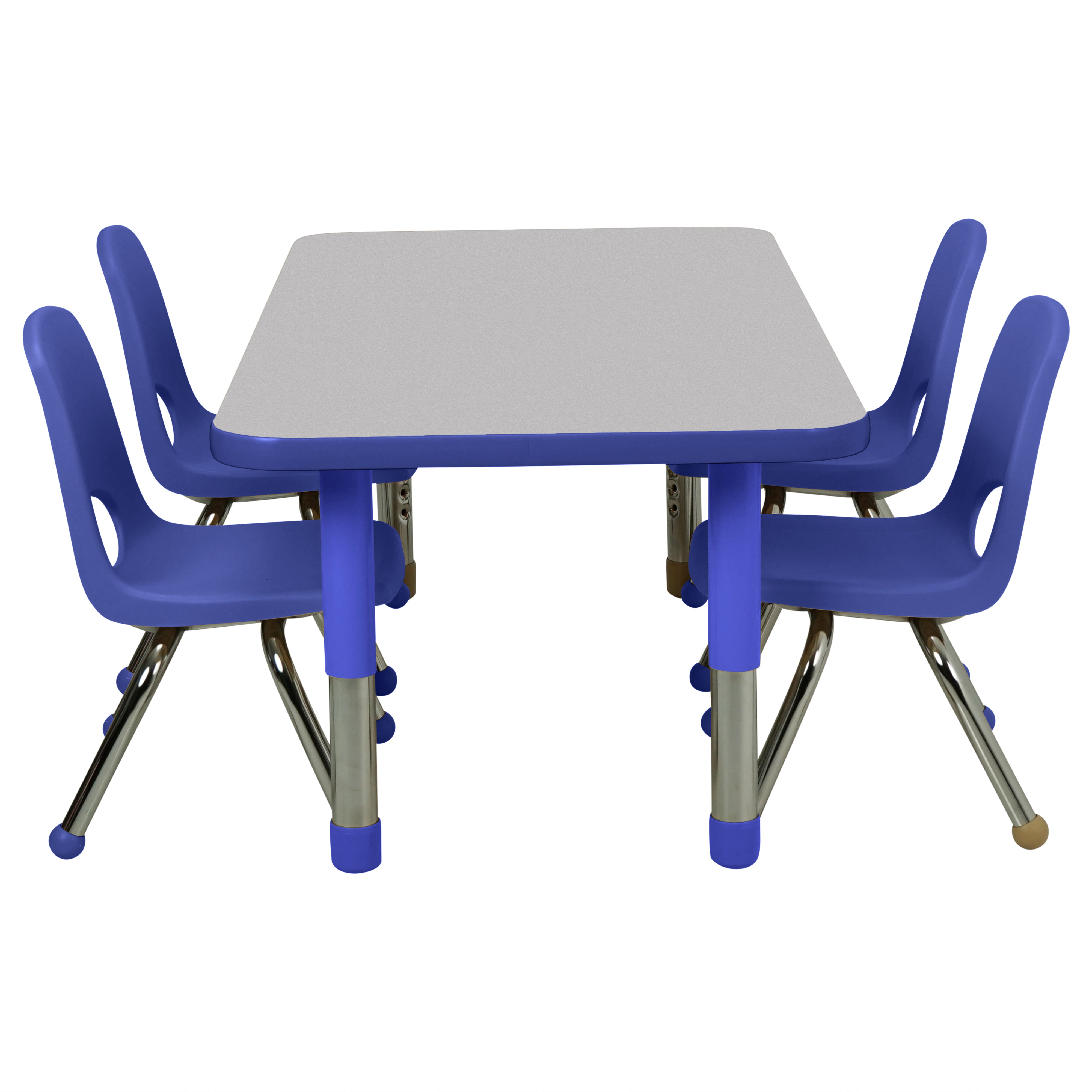 24" x 48" Rectangle T-Molding Activity Table with Adjustable Tiny Tot Legs - Gray/Blue