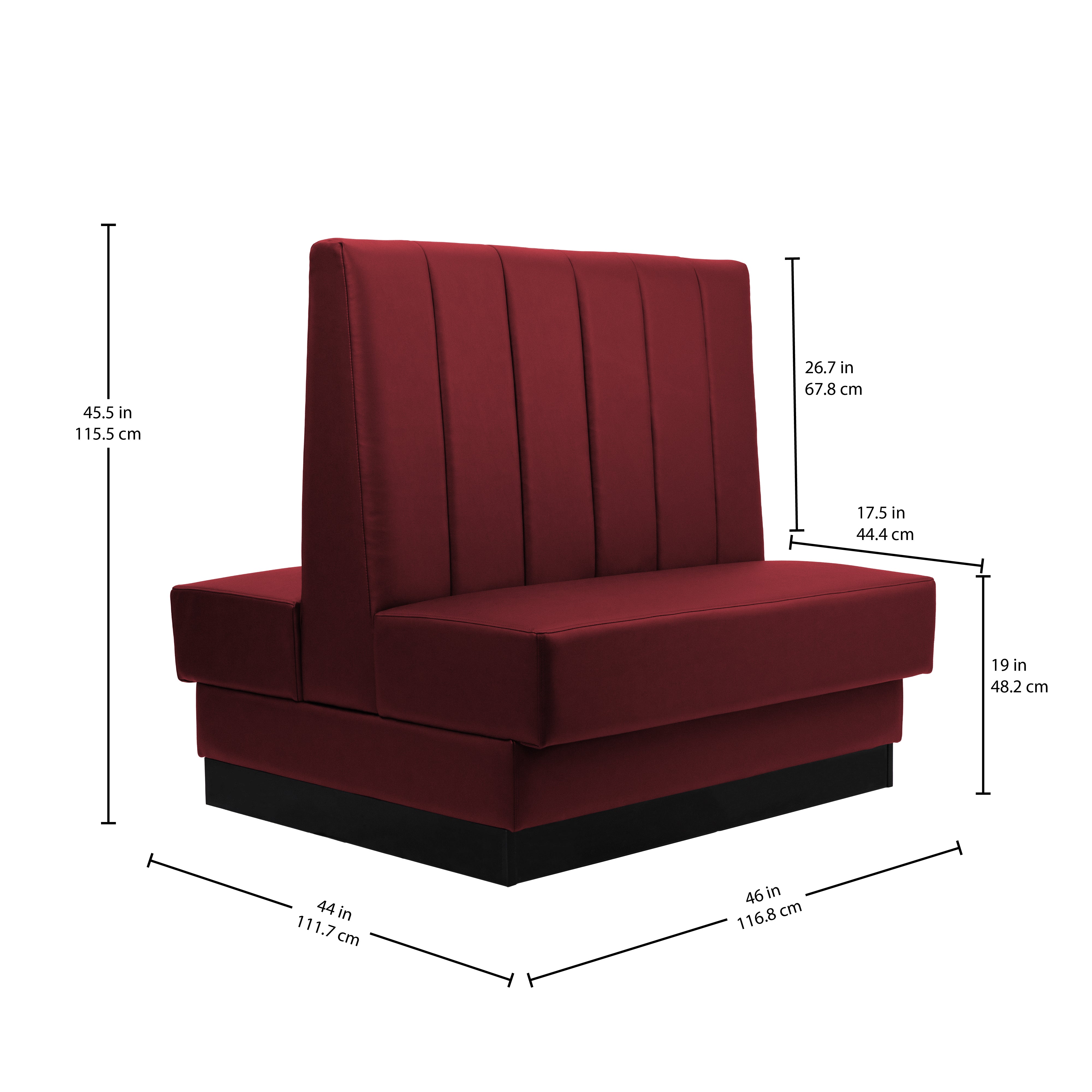 Pro Series Channel Back Double-Sided Restaurant Booth Seating - Burgundy