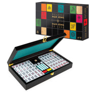 Legacy Deluxe Mah Jong Classic Game with Two-Toned Tiles and Lined Wood Storage Case, Family Game for 4 Players Ages 8 and up