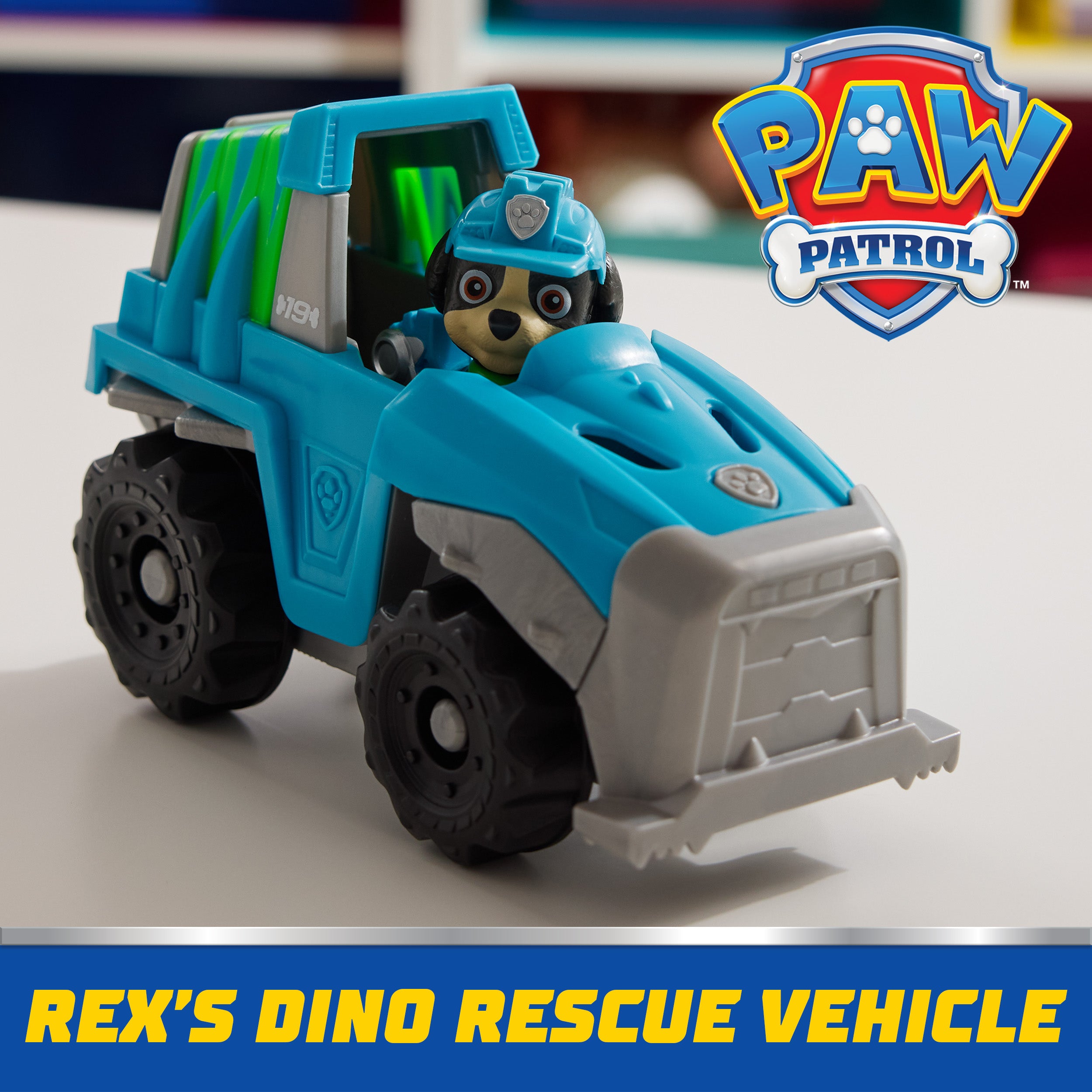 PAW Patrol, Rex’s Dinosaur Rescue Vehicle, Toy Truck with Collectible Action Figure, Sustainably Minded Kids Toys for Boys & Girls Ages 3 and Up