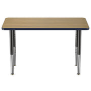 24" x 48" Rectangle T-Molding Activity Table with Adjustable Super Legs - Pasadena Oak/Navy/Black