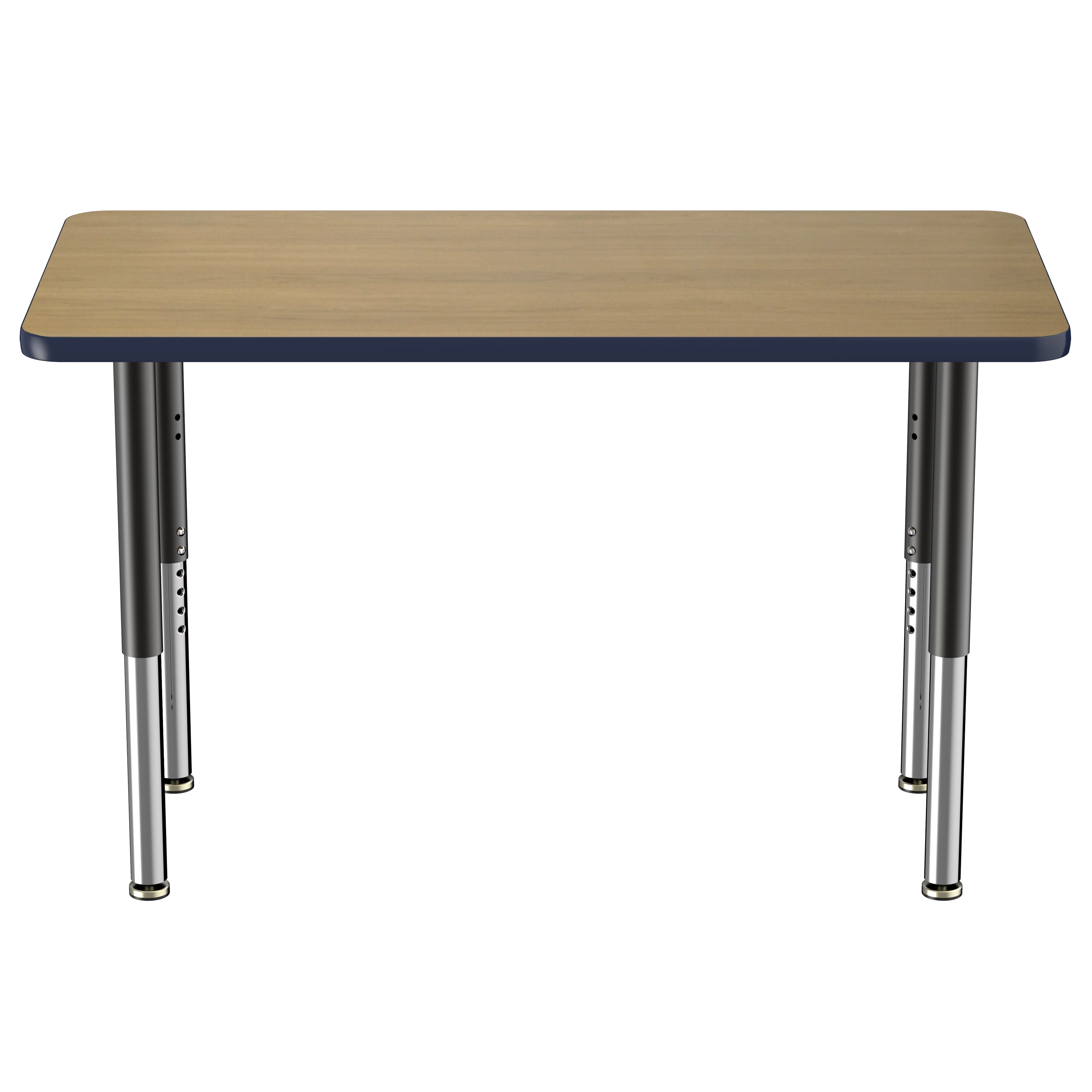 24" x 48" Rectangle T-Molding Activity Table with Adjustable Super Legs - Pasadena Oak/Navy/Black
