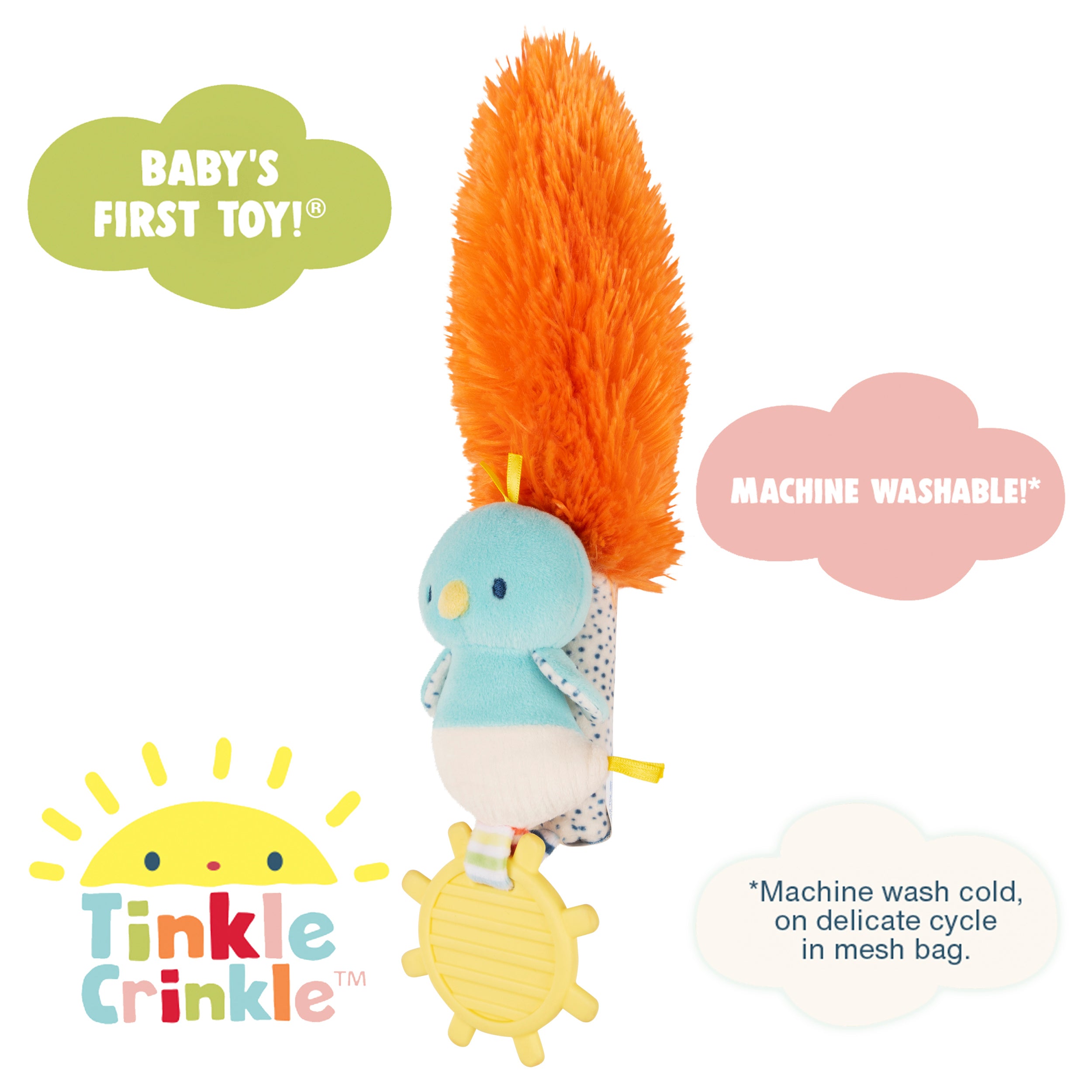 Baby GUND Tinkle Crinkle Collection The Play Together Toy Birdie Stuffed Animal Sensory Plush, 12"