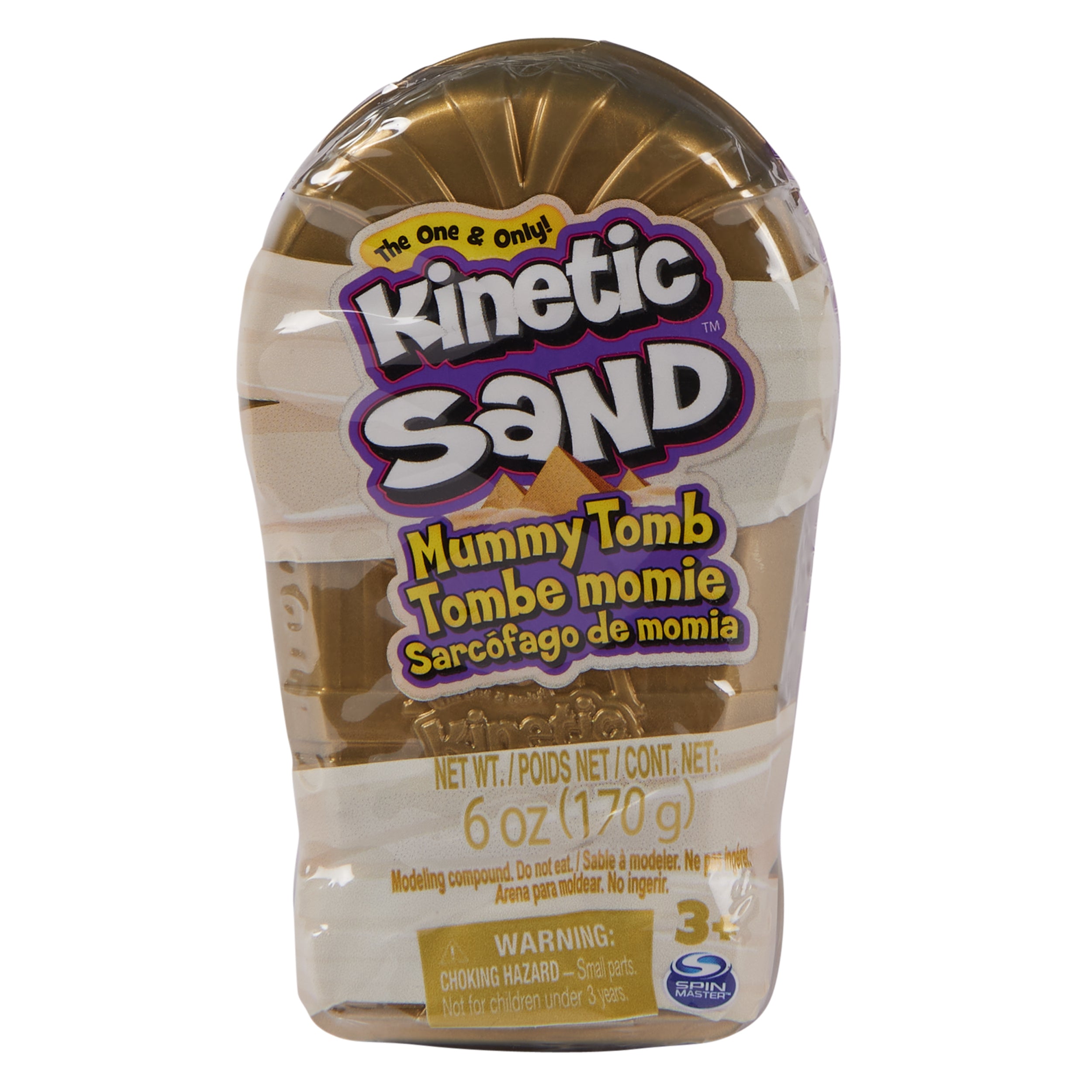 Kinetic Sand, Mummy Tomb Style May Vary, 6oz Natural Brown Play Sand, Surprise Goodie Bags Small Gifts, Sensory Toys for Kids Ages 3 and Up