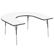 60" x 66" Horseshoe Dry-Erase Activity Table with Adjustable Standard Swivel Glide Legs - Whiteboard/Black