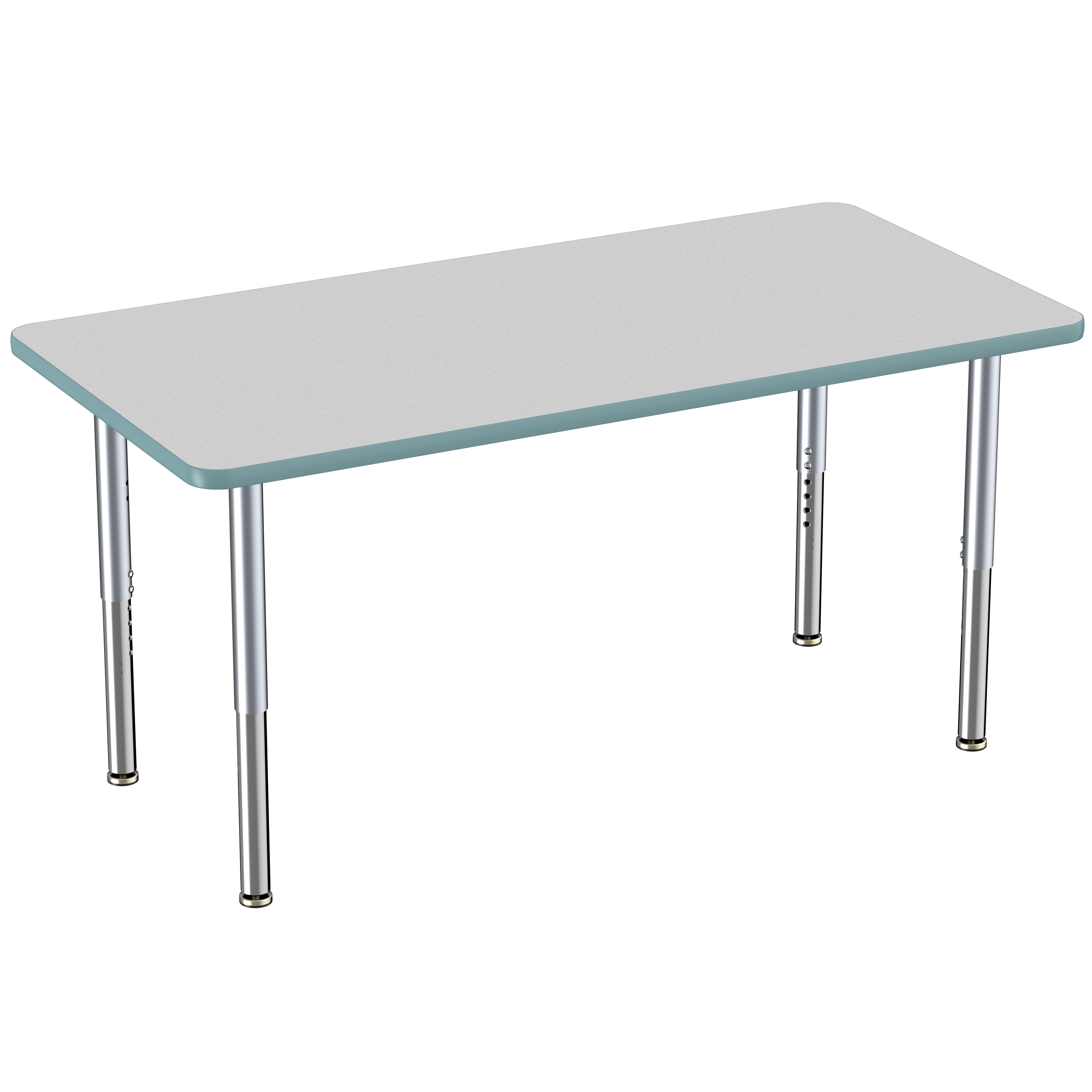 30" x 60" Rectangle Thermofused Activity Table with Adjustable Super Legs - Gray/Seafoam/Silver