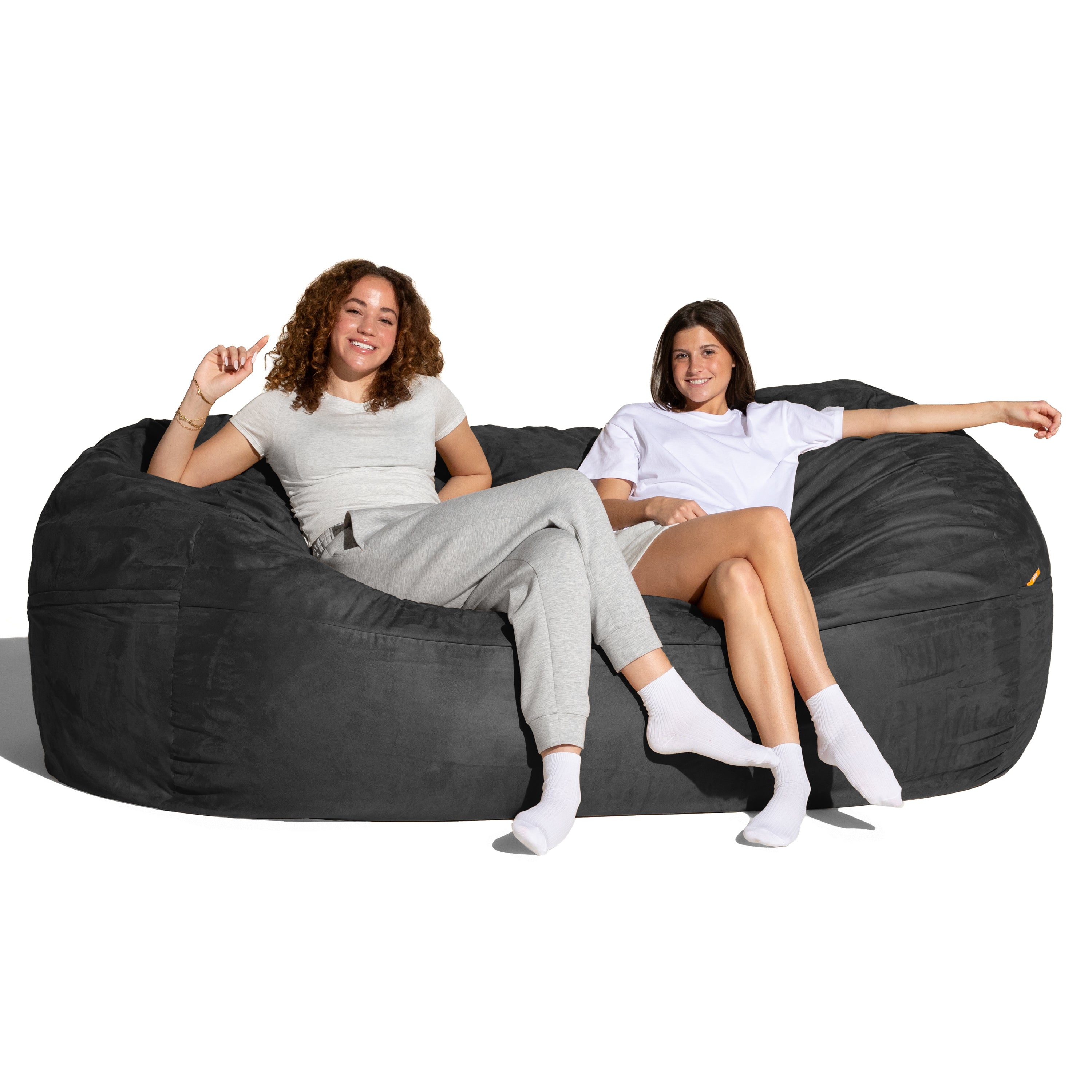 Jaxx 7 Foot Giant Bean Bag Sofa, Black