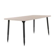 Adapte 30" x 60" Rectangle Woodgrain Activity Table with Adjustable Tapered Legs - Asian Sand/Black