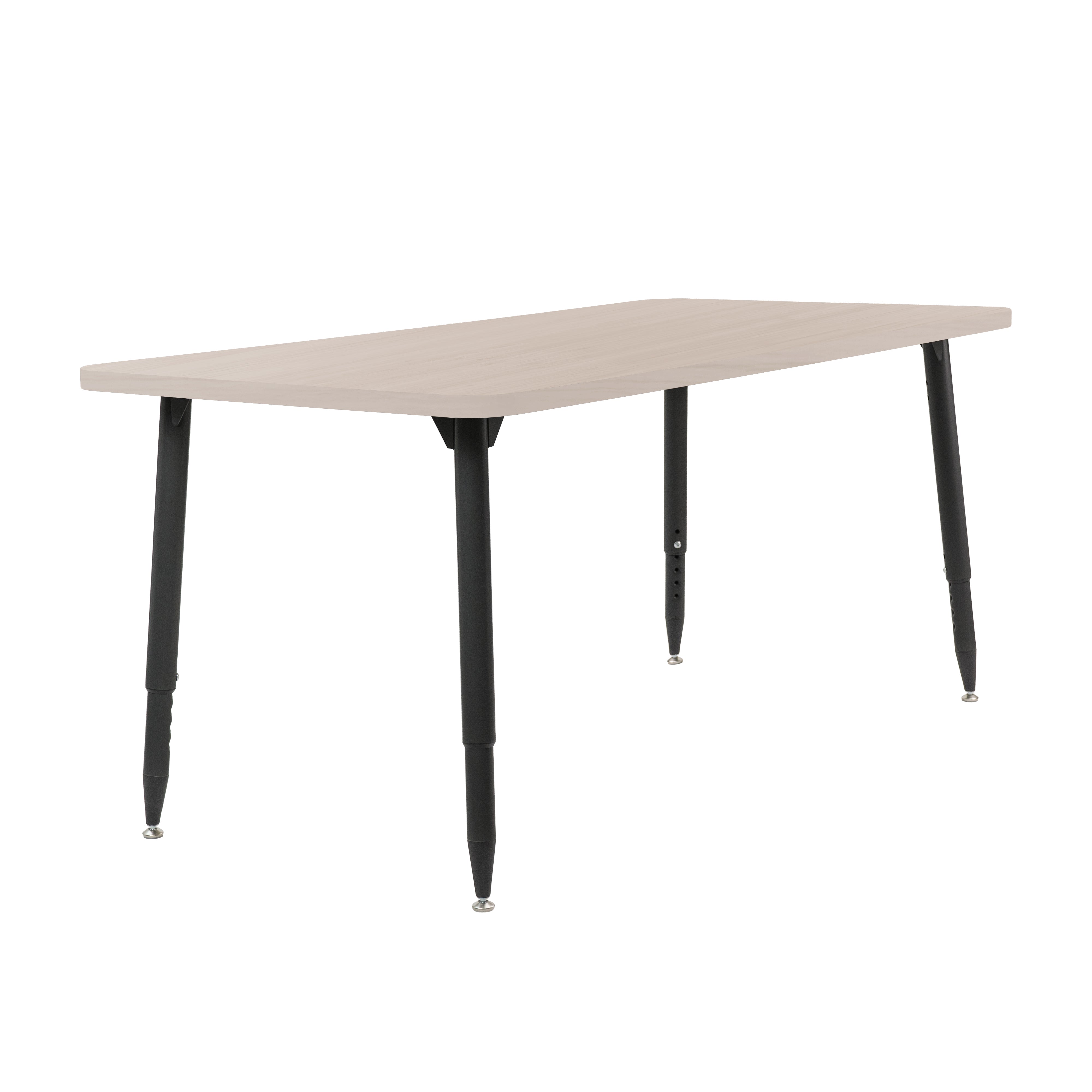 Adapte 30" x 60" Rectangle Woodgrain Activity Table with Adjustable Tapered Legs - Asian Sand/Black