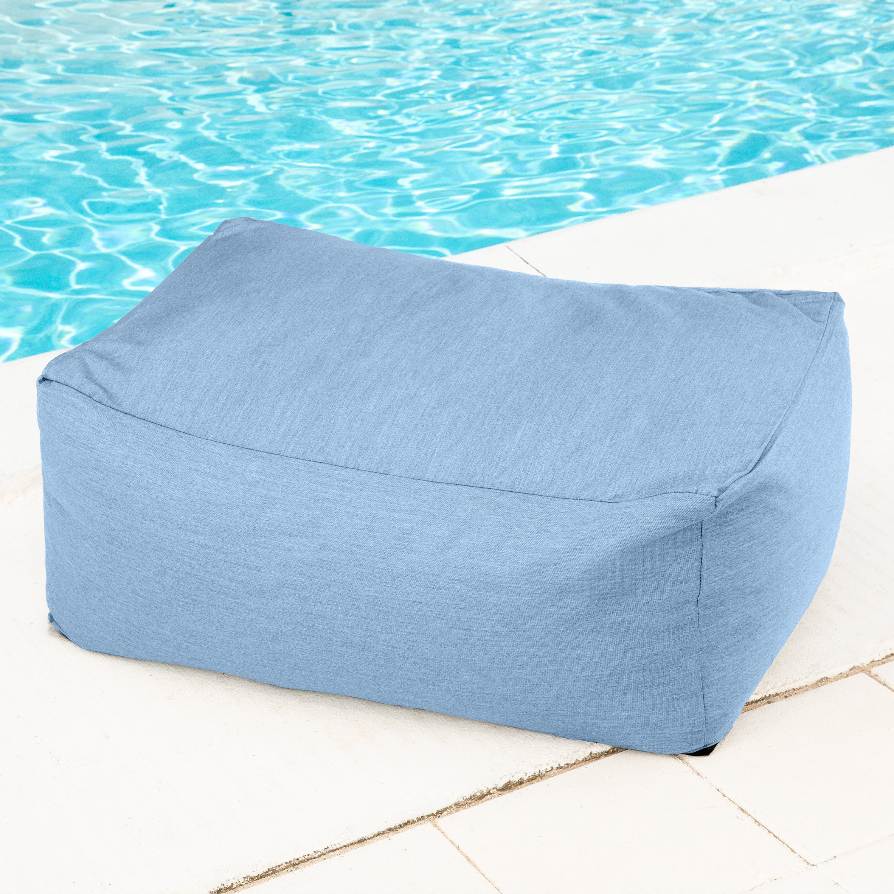 Jaxx Tybee Large Outdoor Ottoman (Ottoman Only) - Sunbrella - Sunbrella Ocean Blue