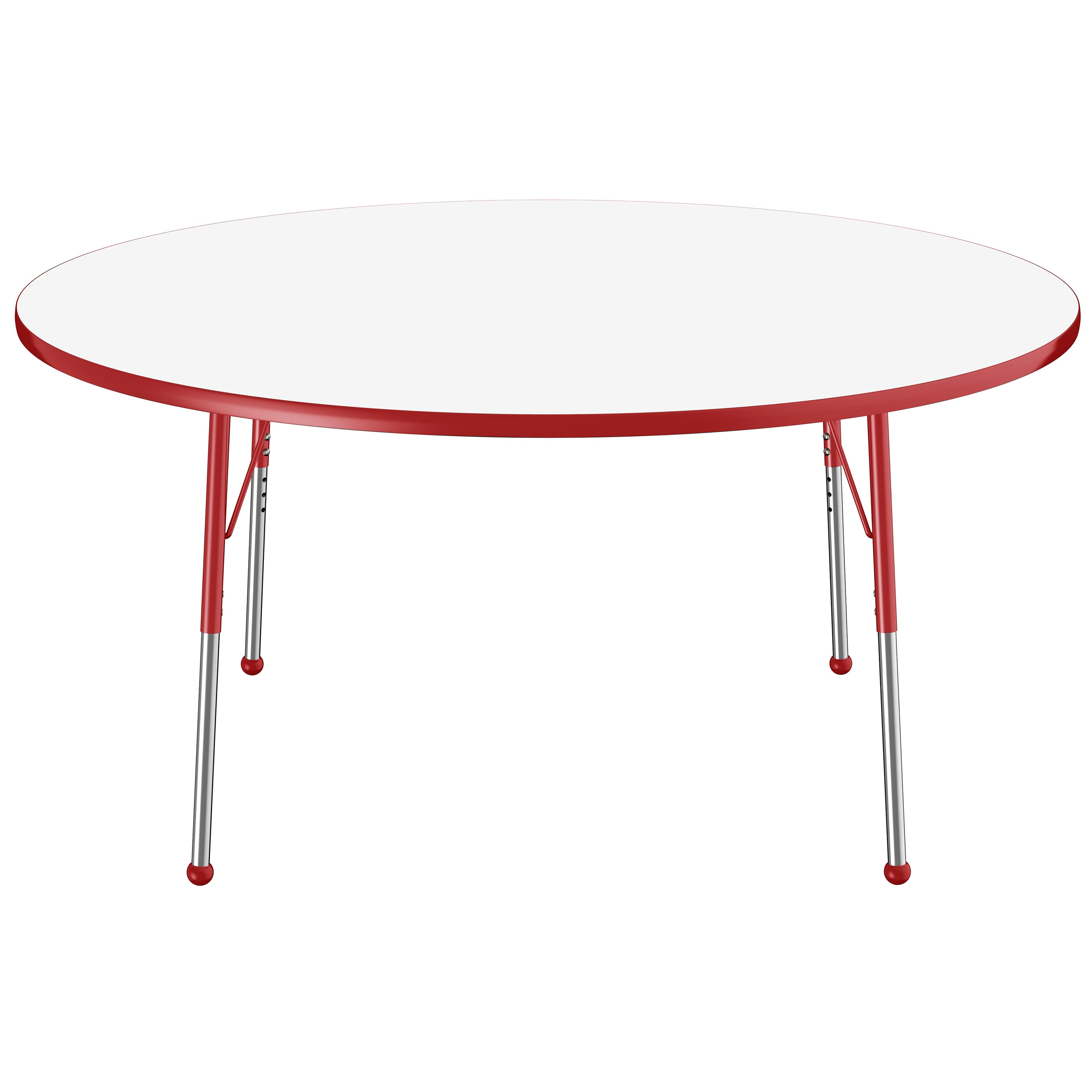 60" Round Dry-Erase Activity Table with Adjustable Standard Ball Glide Legs - Whiteboard/Red