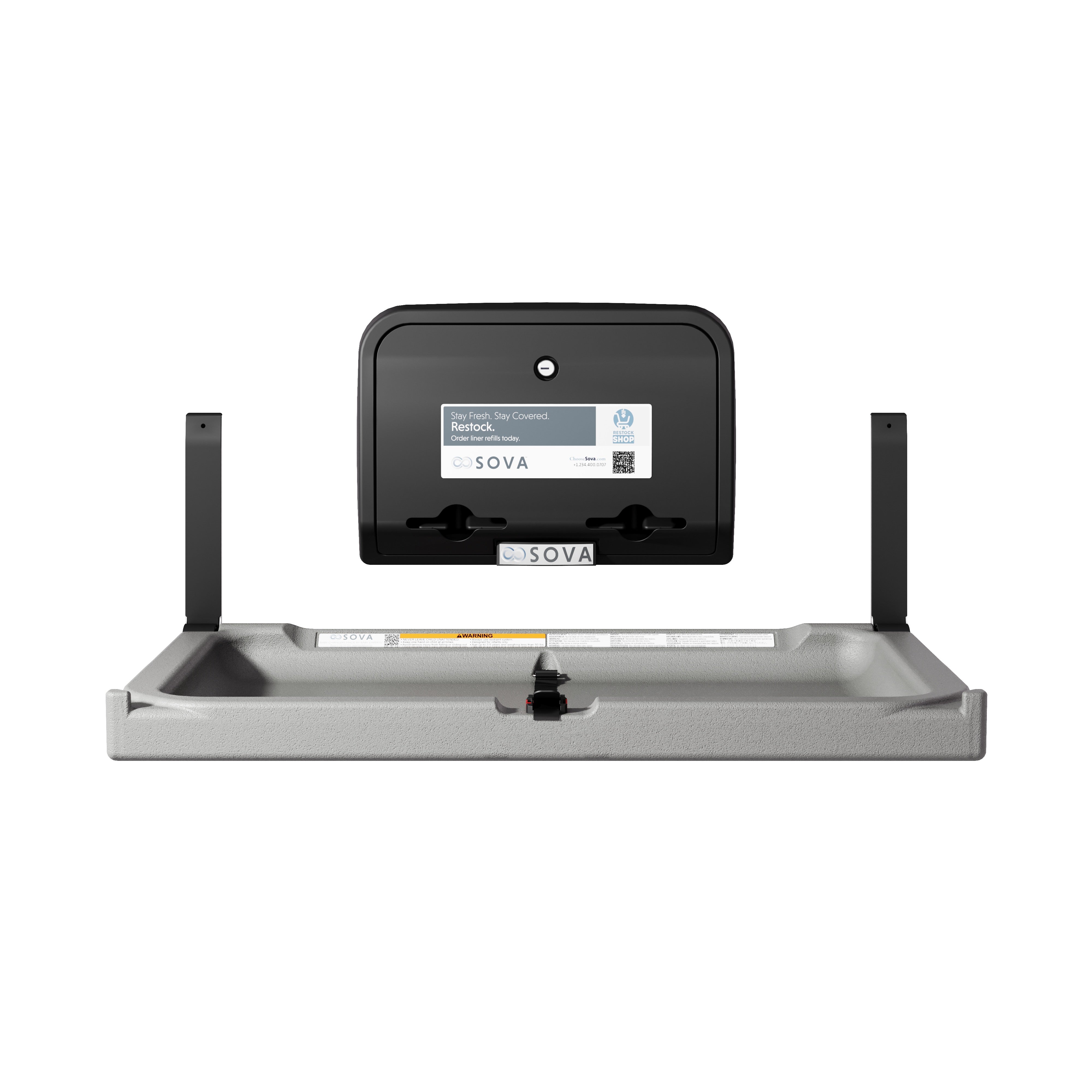 Element Horizontal Changing Station w/ Black Liner Dispenser - Dark Gray