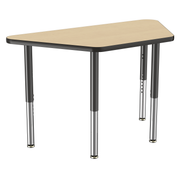 24" x 48" Trapezoid T-Molding Activity Table with Adjustable Super Legs - Maple/Black