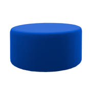 Outdoor 36" Round Ottoman with Sunbrella®, 18" H - Canvas Pacific Blue