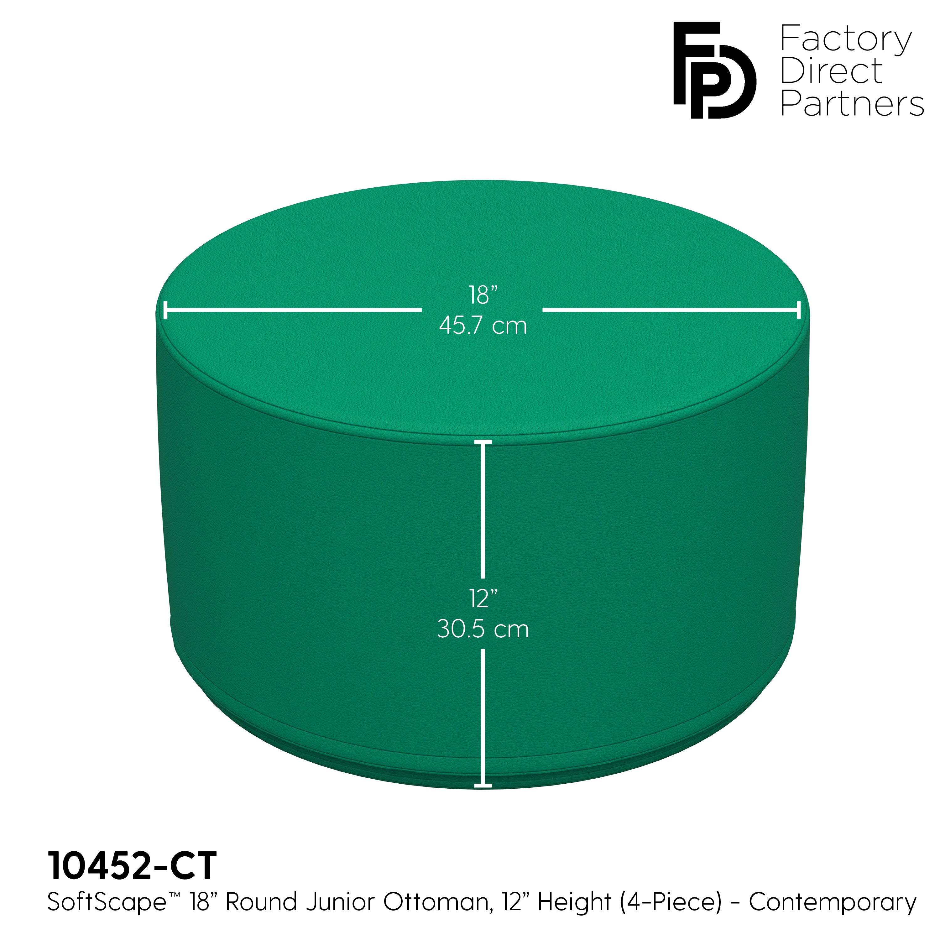 SoftScape 18" Round Ottoman 12" Height, 4-Piece - Contemporary