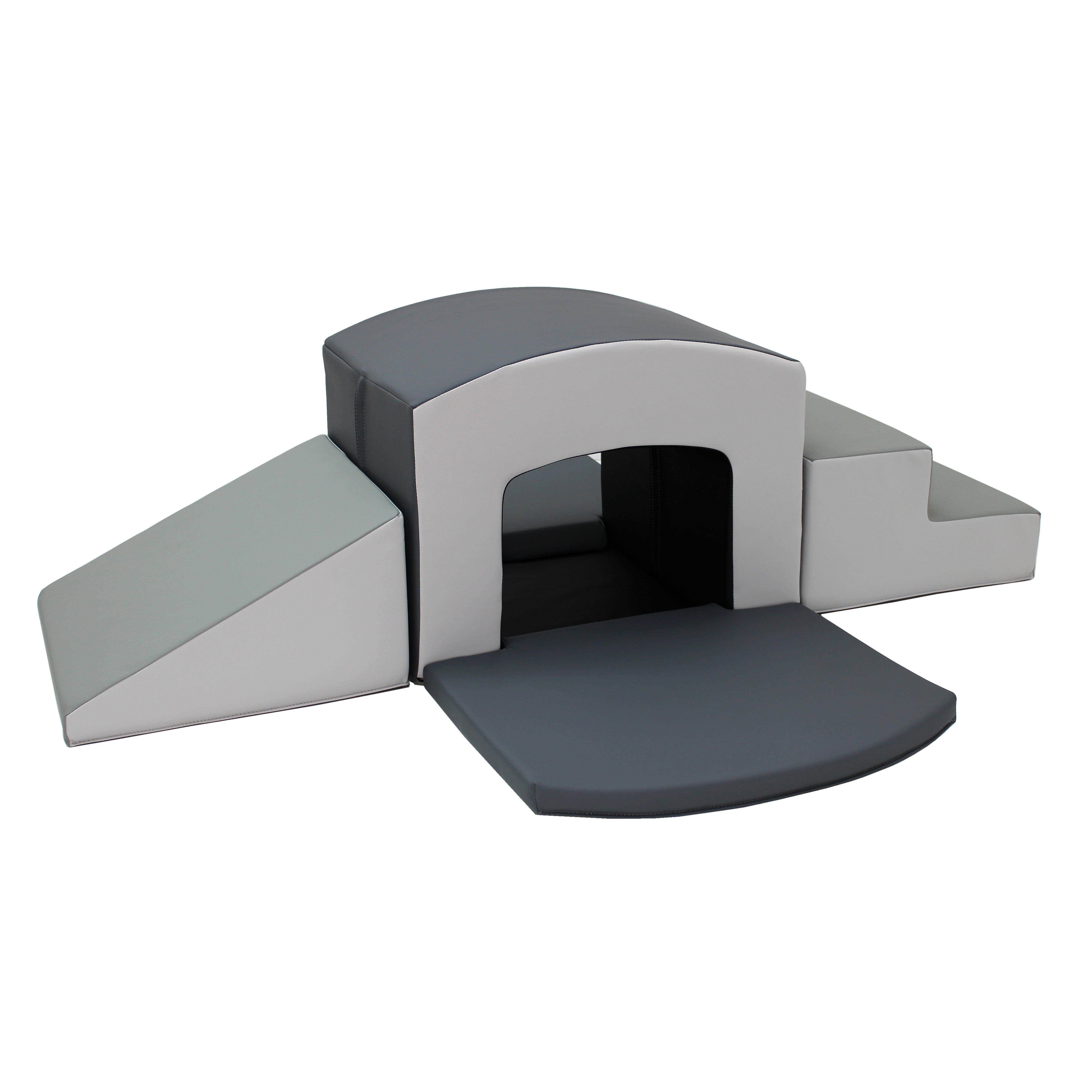 SoftScape Playtime Tunnel Climber Plus - Gray/Light Gray