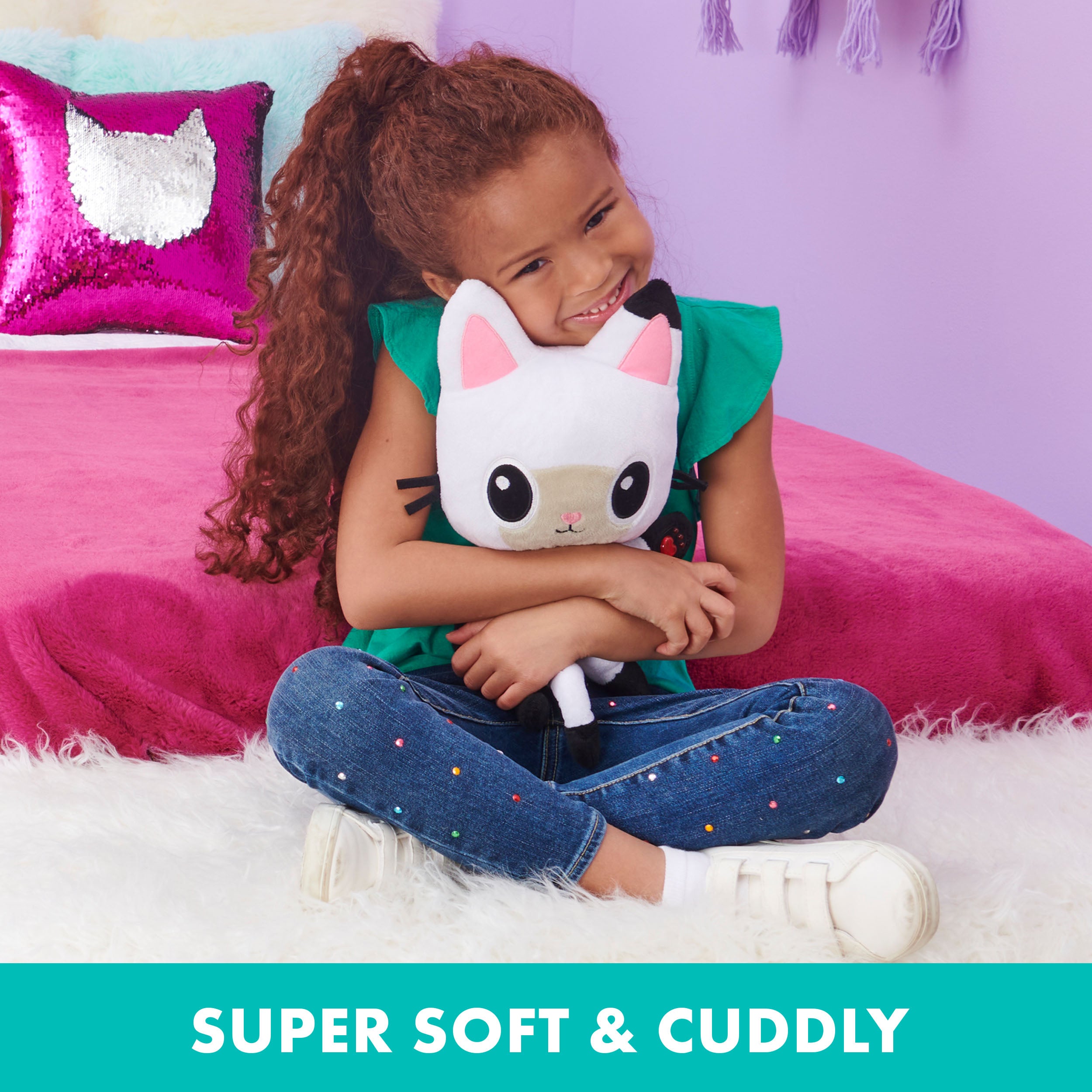 Gabby’s Dollhouse, 13-inch Talking Pandy Paws Plush Toy with Lights, Music and 10 Sounds and Phrases
