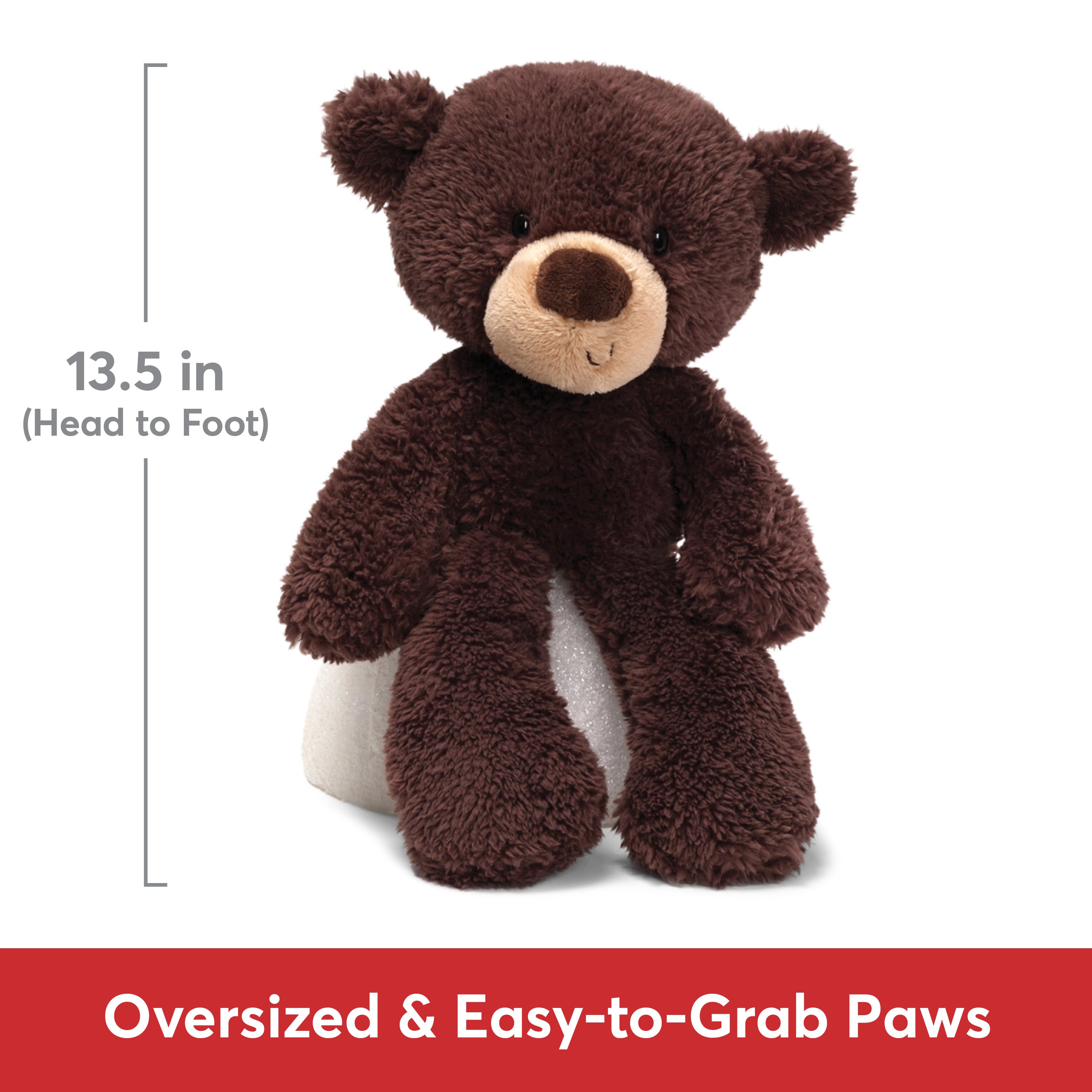 GUND Fuzzy Teddy Bear, Premium Stuffed Animal for Ages 1 and Up, Chocolate Brown, 13.5”