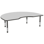 48" x 72" Kidney Thermofused Activity Table with Adjustable Chunky Legs - Gray/Black
