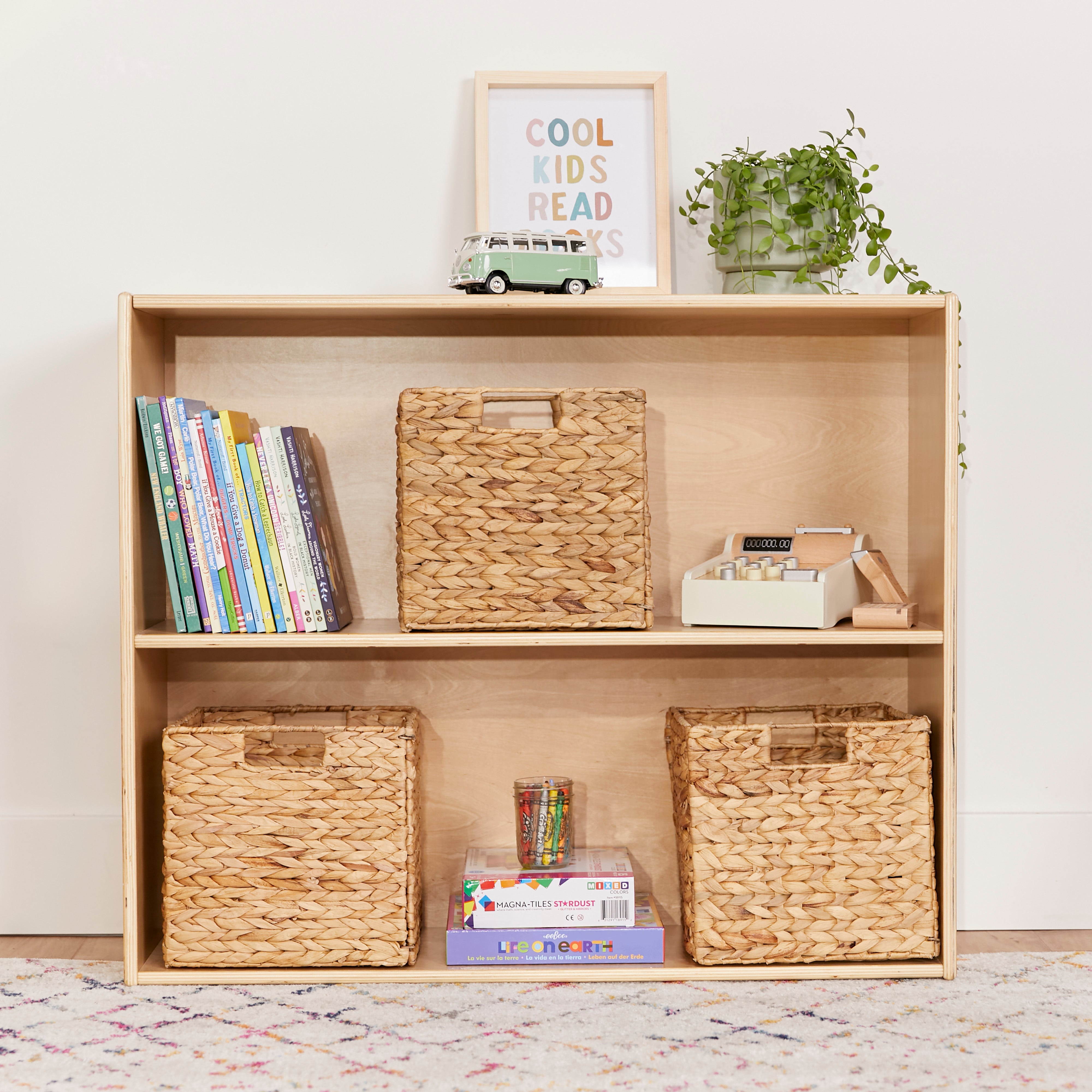 Streamline 2-Shelf Storage Cabinet with Back 30in H - Natural