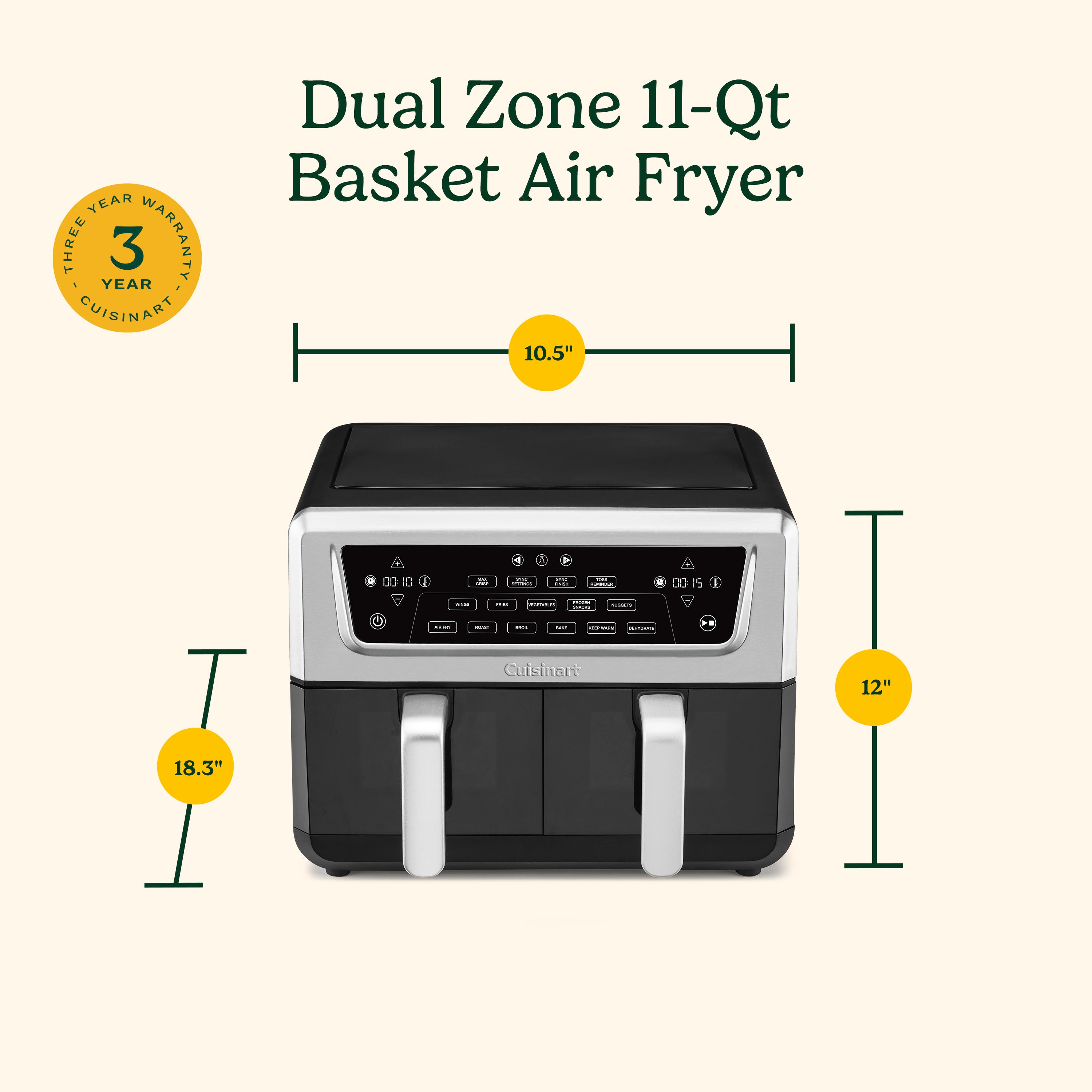 11-qt Dual Basket Air Fryer Pro