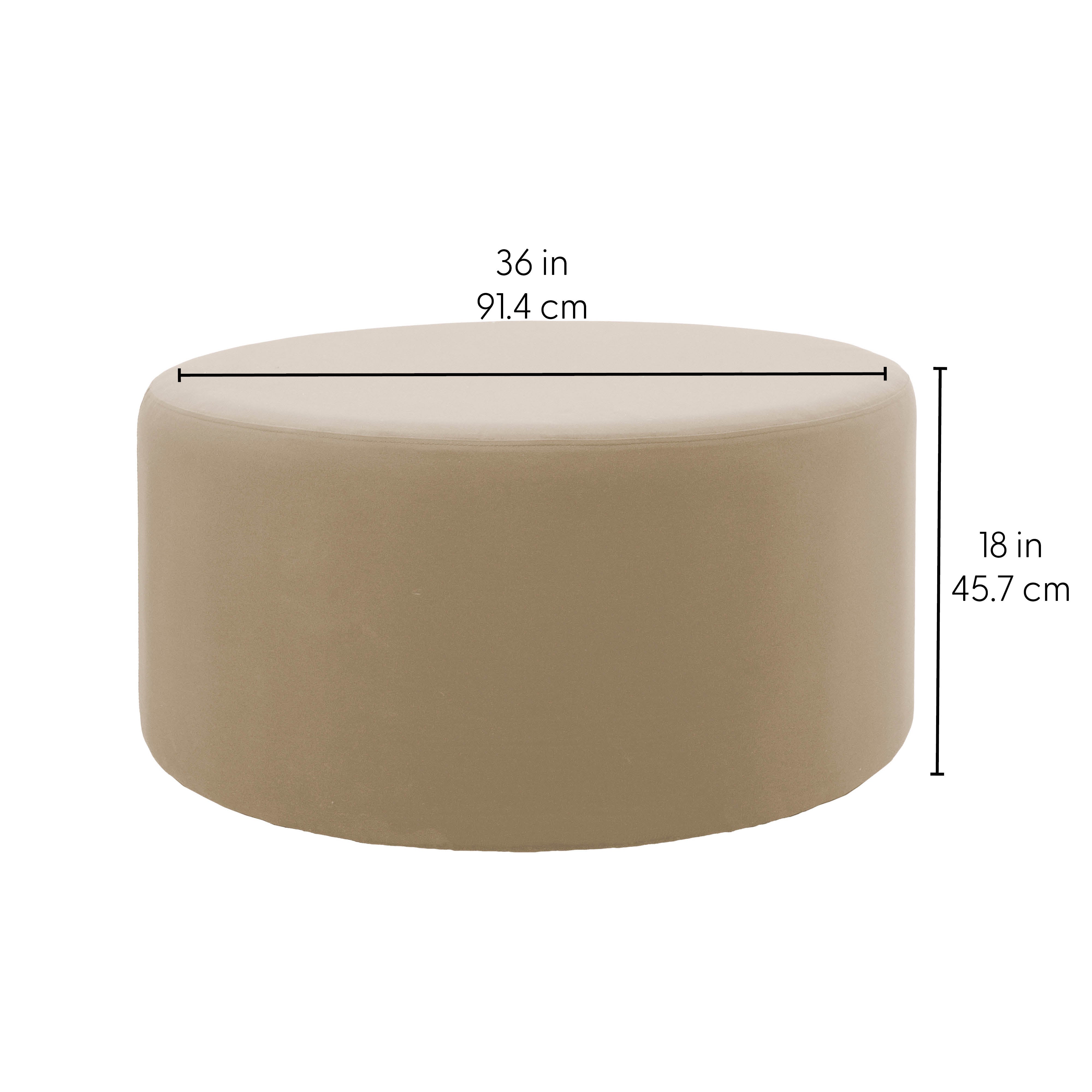 Outdoor 36" Round Ottoman with Sunbrella®, 18" H - Spectrum Sand