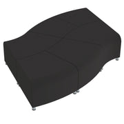 Pro Series Connect Edged Ripple Backless Seating, 6-Piece Set - Black