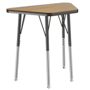 18" x 30" Trapezoid T-Molding Activity Table with Adjustable Standard Swivel Glide Legs - Pasadena Oak/Black
