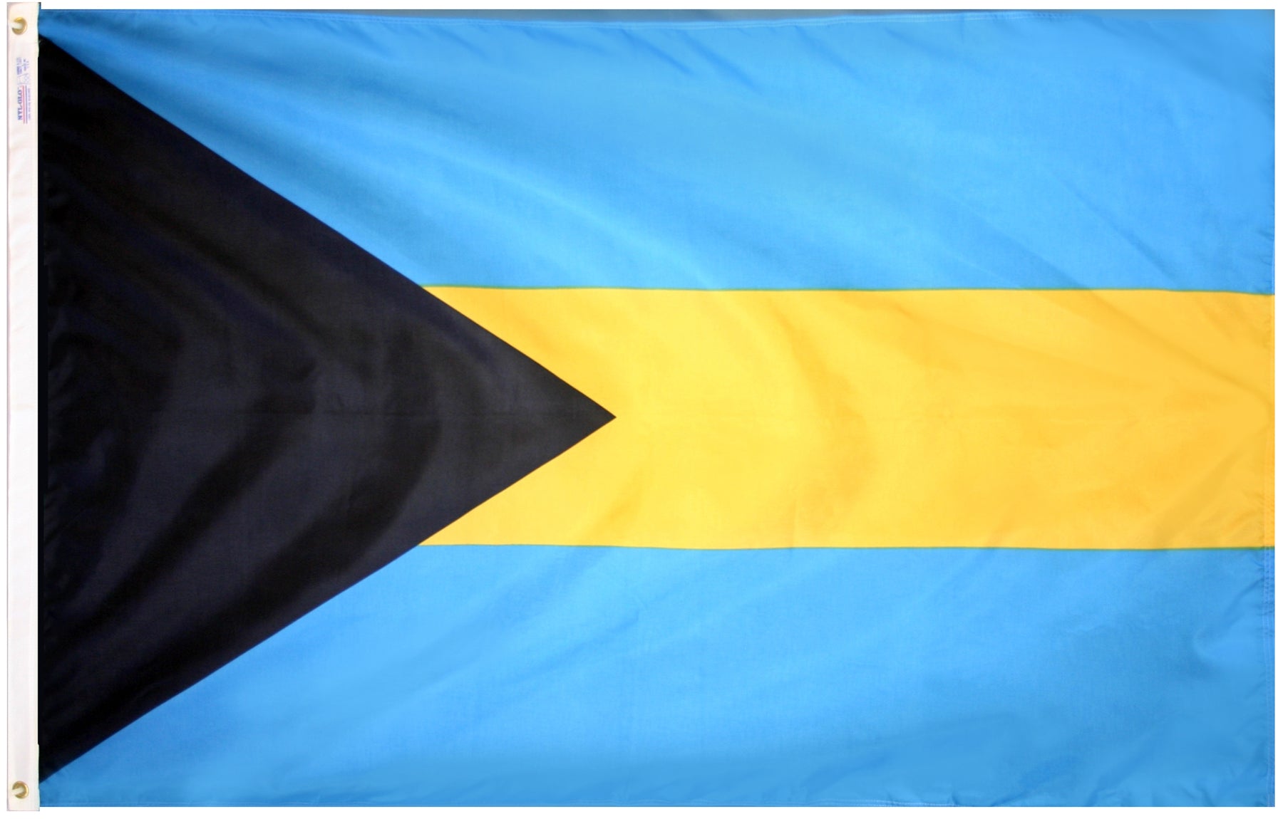Bahamas Flag 4x6 ft. Nylon SolarGuard Nyl-Glo 100% Made in USA to Official United Nations Design Specifications.