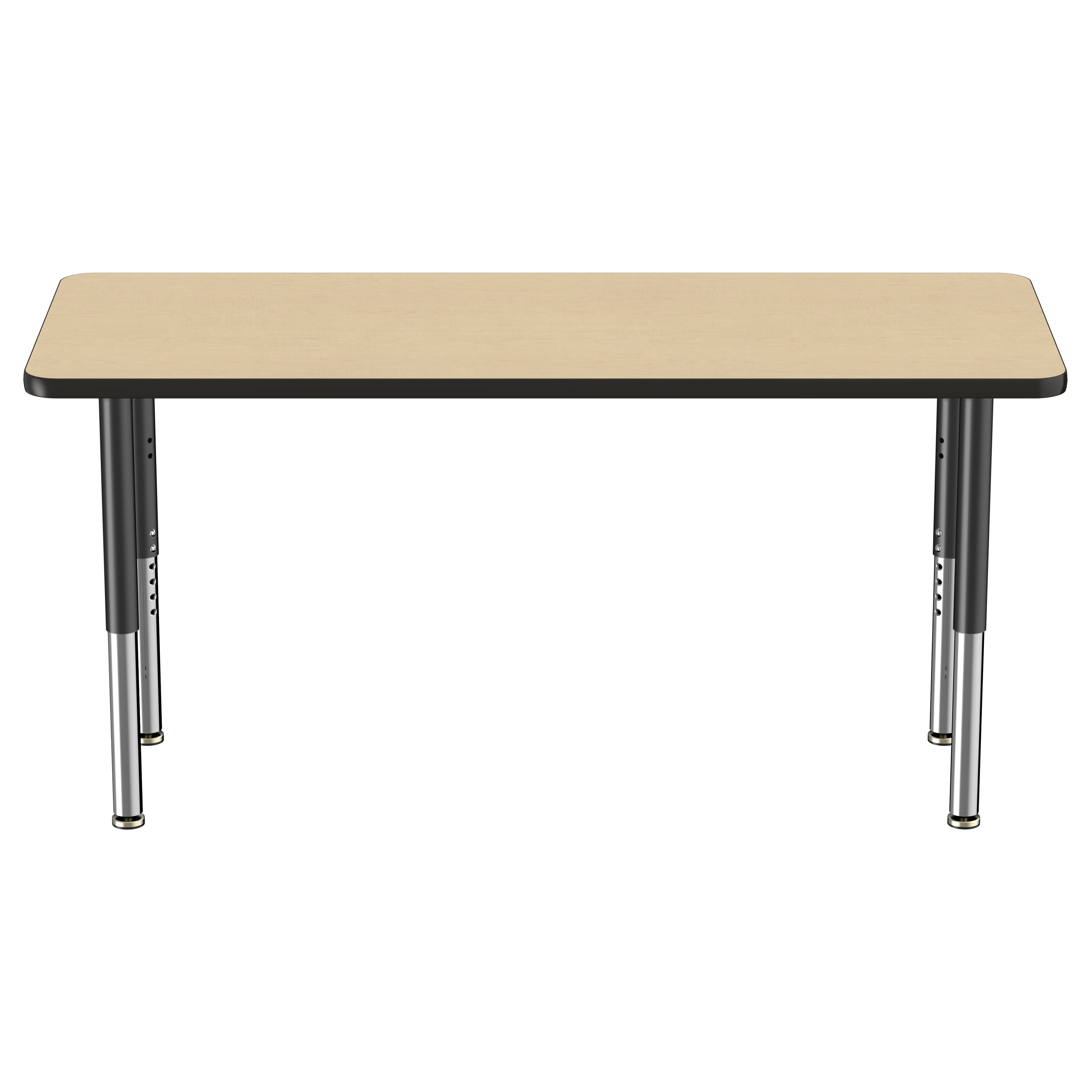 24" x 60" Rectangle Thermofused Activity Table with Adjustable Super Legs - Maple/Black