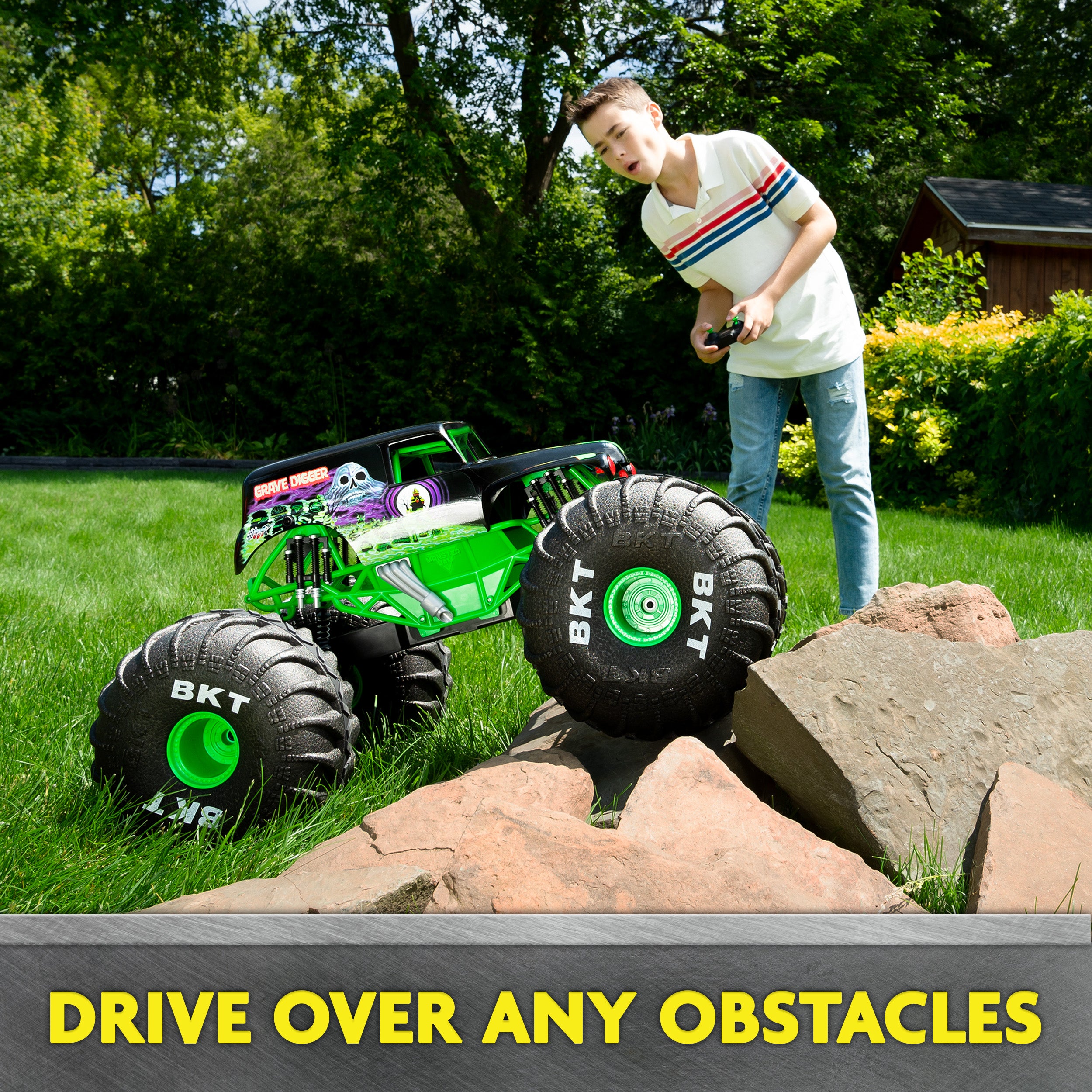 Monster Jam, Official Mega Grave Digger All-Terrain Remote Control Monster Truck, Over 2 Ft. Tall, 1:6 Scale, Kids Toys for Boys and Girls Ages 4 and Up